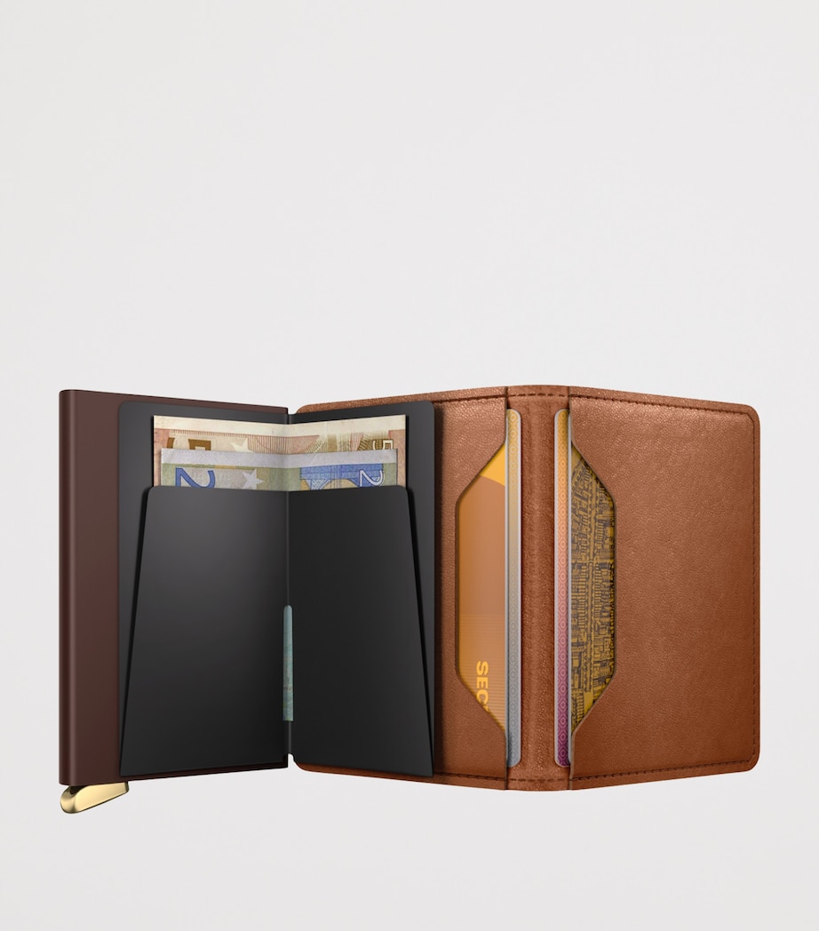 Embossed Leather Slimwallet COGNAC Image 4