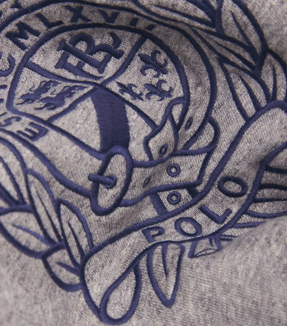Fleece Crest-Embroidered Sweatshirt DARK VINTAGE HEATHER Image 5