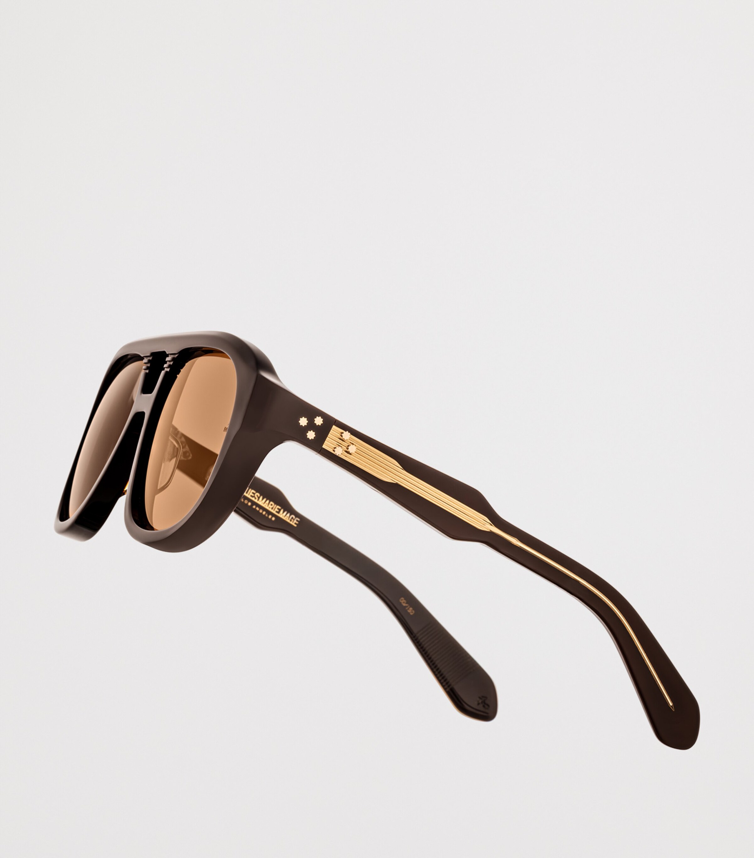 Jacques Marie Mage Silver Acetate Jasper Aviator Sunglasses
