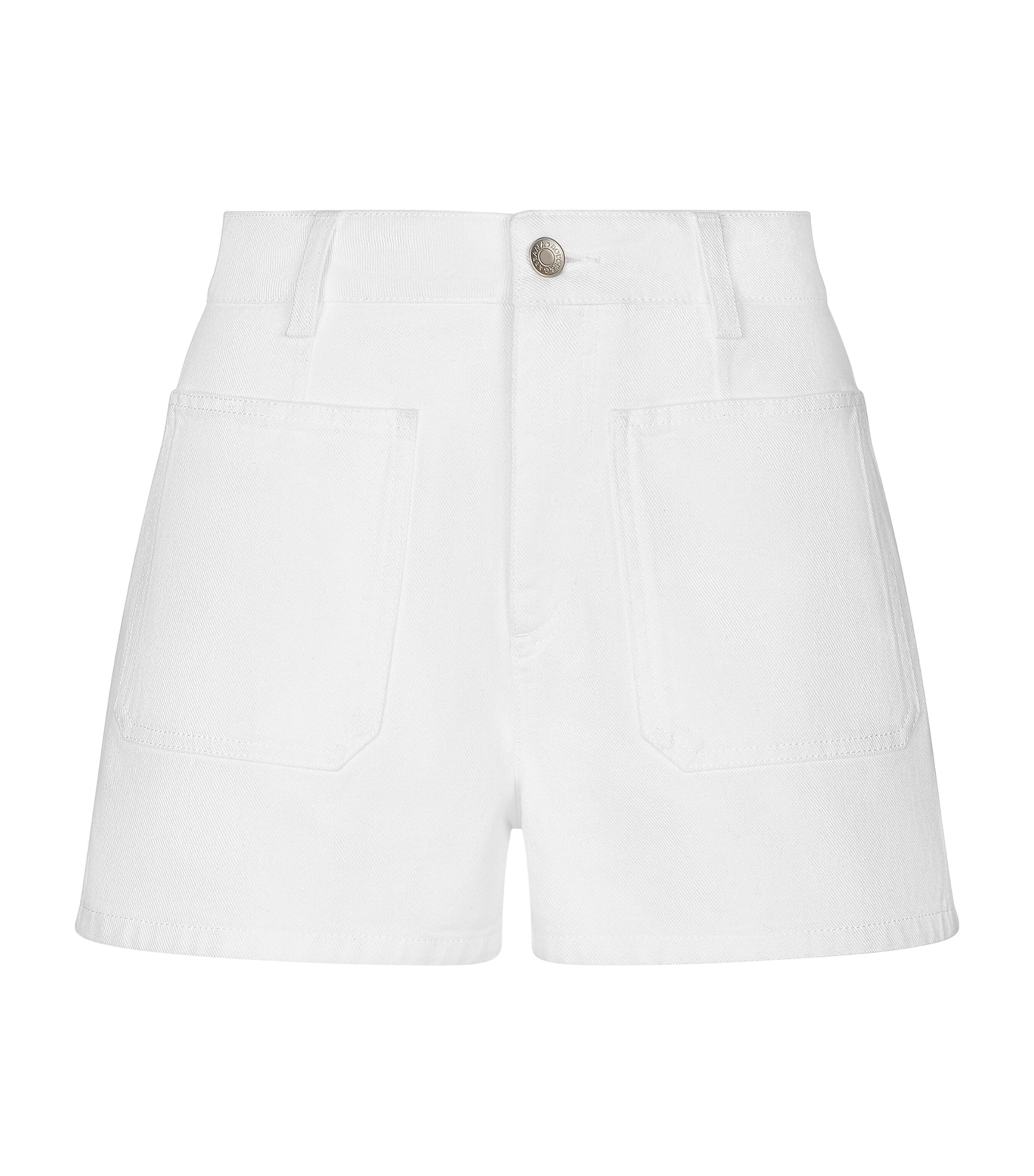 Dolce & Gabbana Denim High-waist Shorts In White