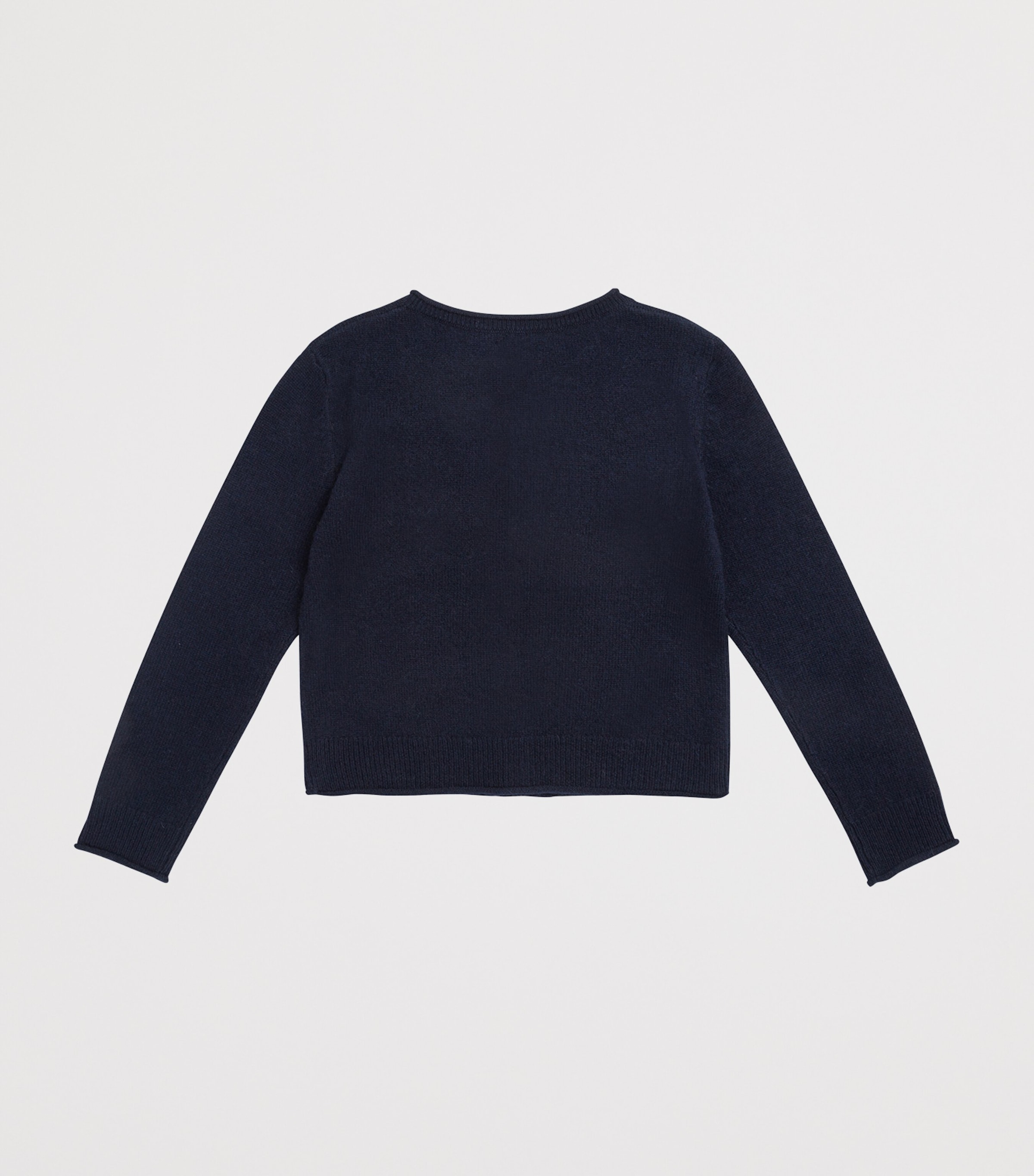Bonpoint Wool Rolled-Hem Cardigan (4-8 Years) Upb Marine Image 2