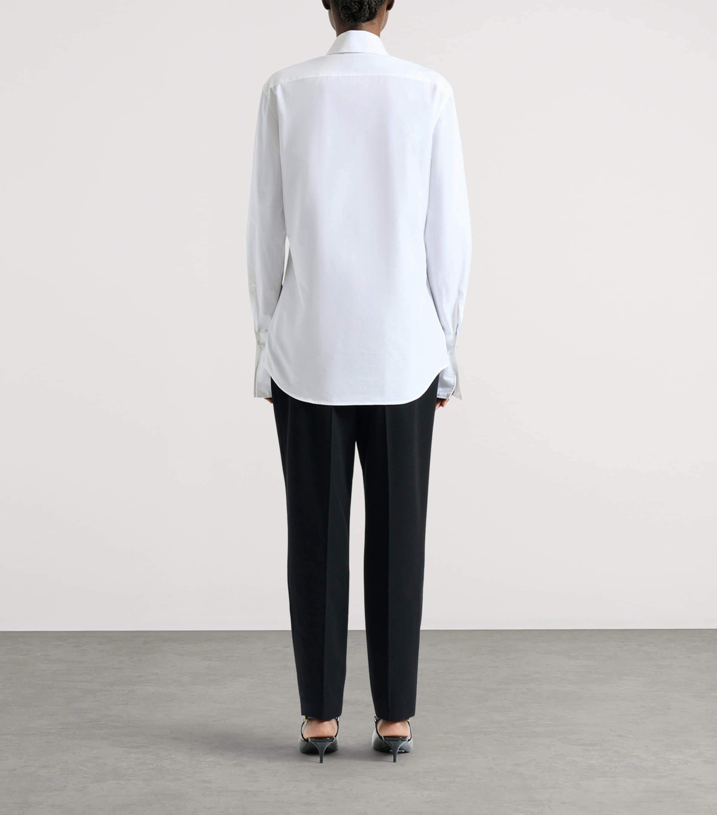 Balmain Womens Cotton Poplin Shirt Blanc Optique Image 6