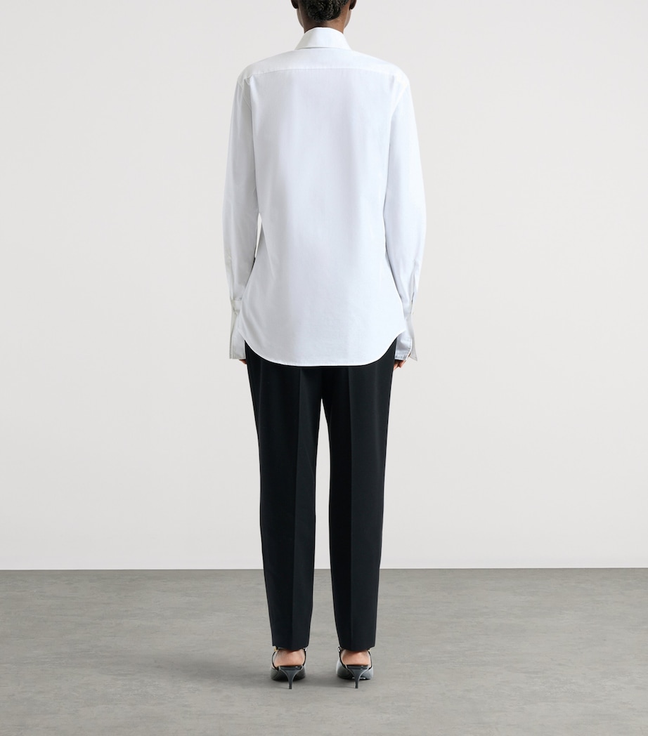 Balmain Womens Cotton Poplin Shirt Blanc Optique Image 6