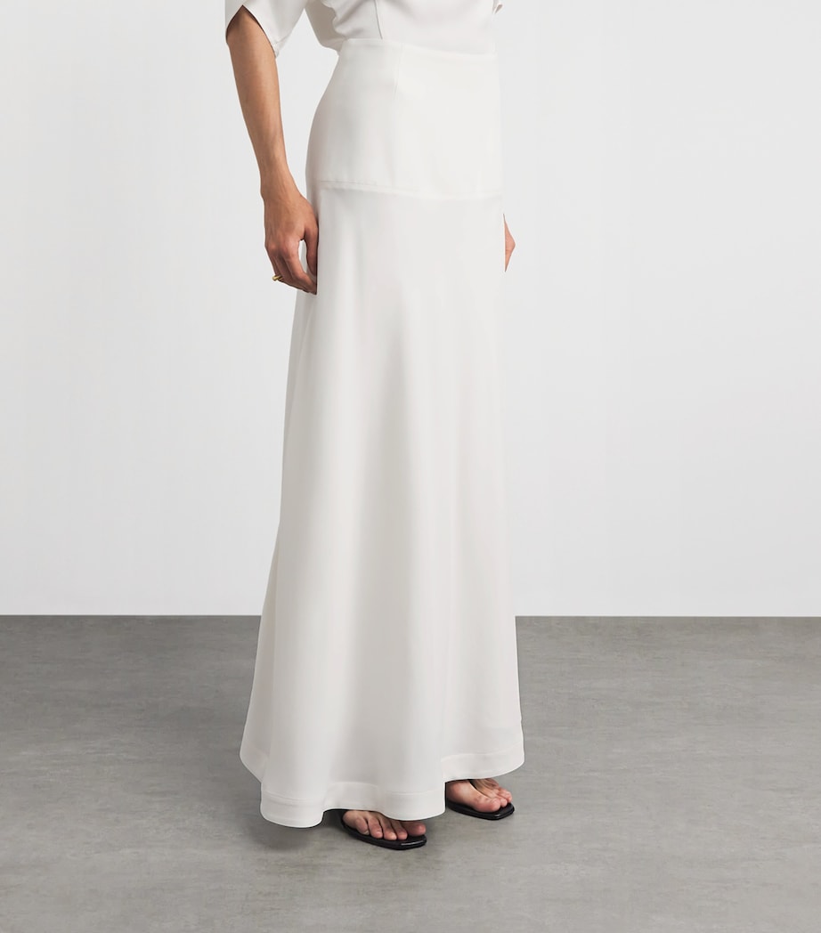 RETORI Womens Cady Half-Circle Maxi Skirt White Image 4