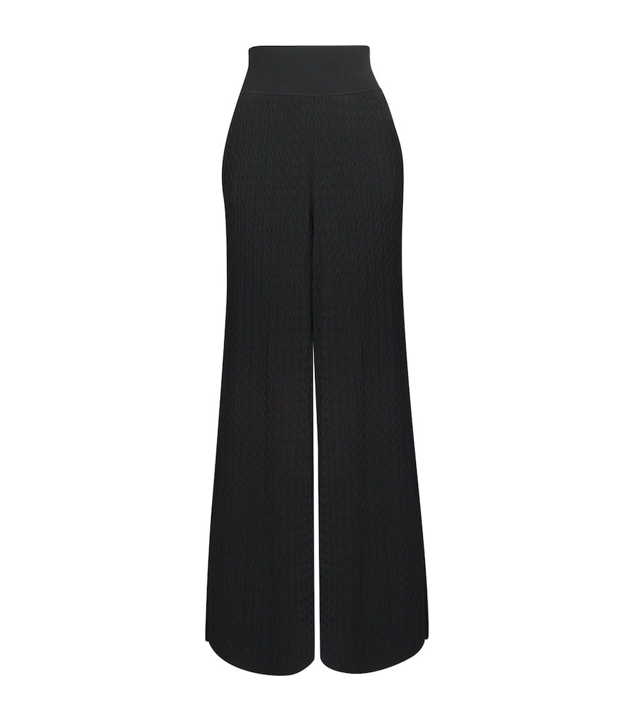 Cable-Knit Wide-Leg Trousers POLO BLACK Image 1