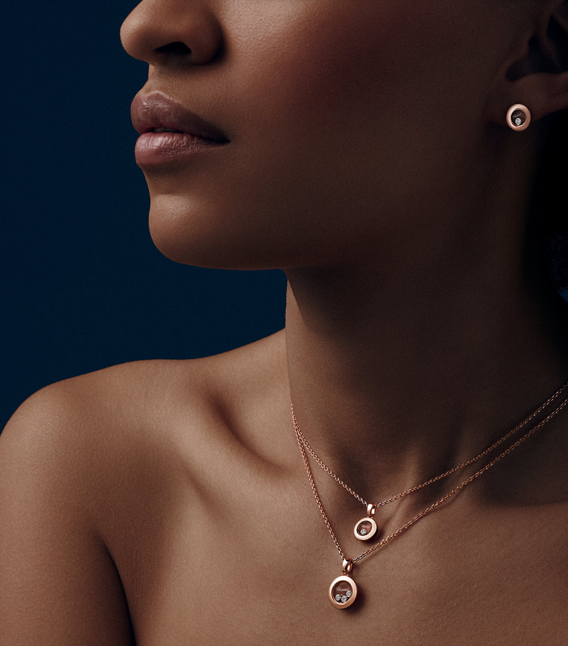 Rose Gold And Diamond Happy Diamonds Icons Pendant 18K ROSE GOLD Image 6