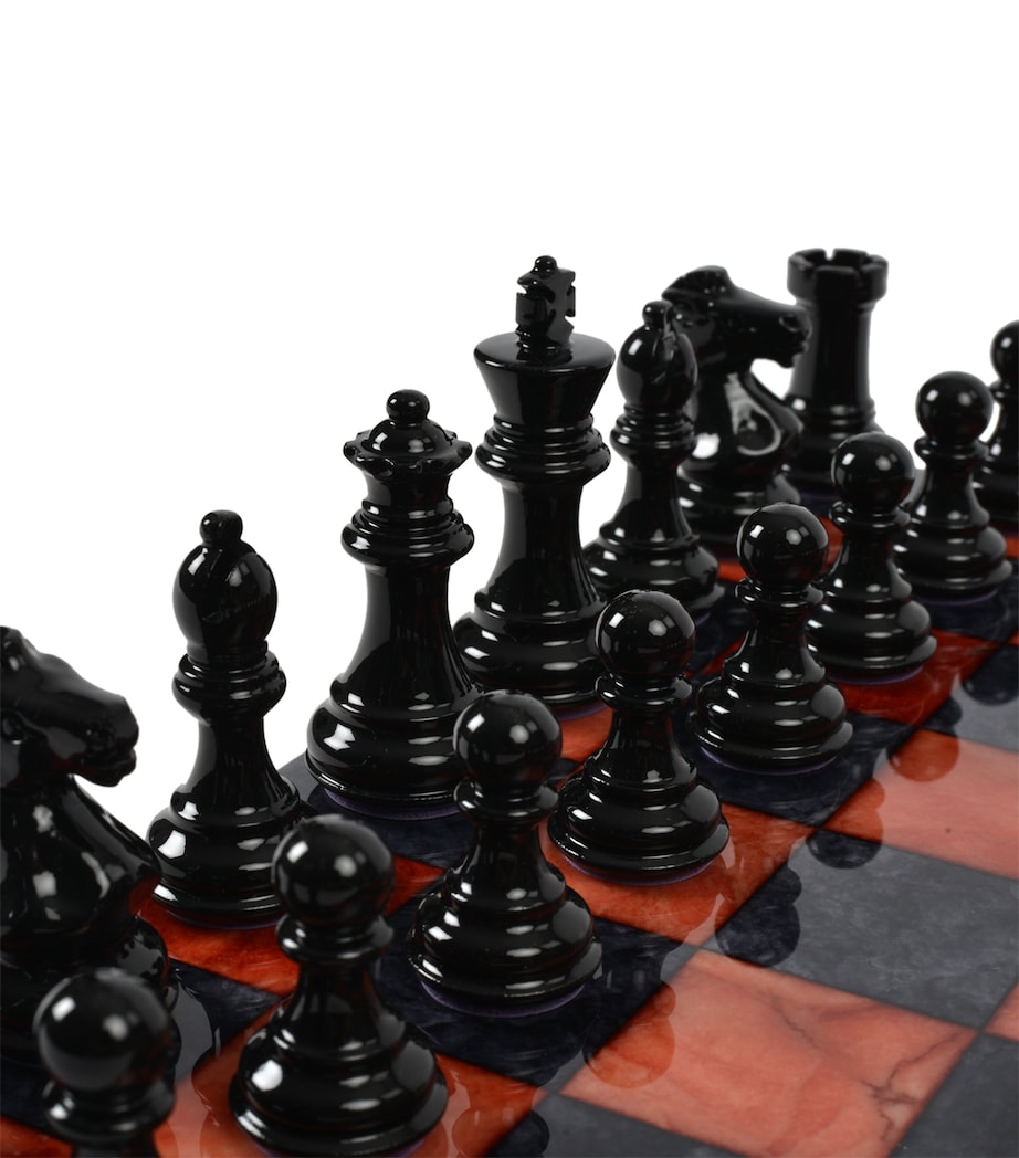 Stone Chess Set RED & BLACK Image 4