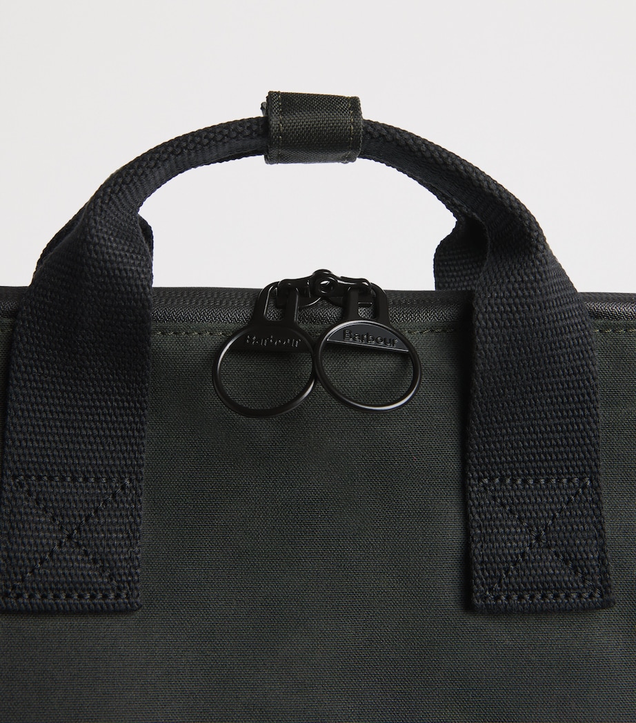 Barbour Waxed Cotton Field Backpack Sage/classic Image 6