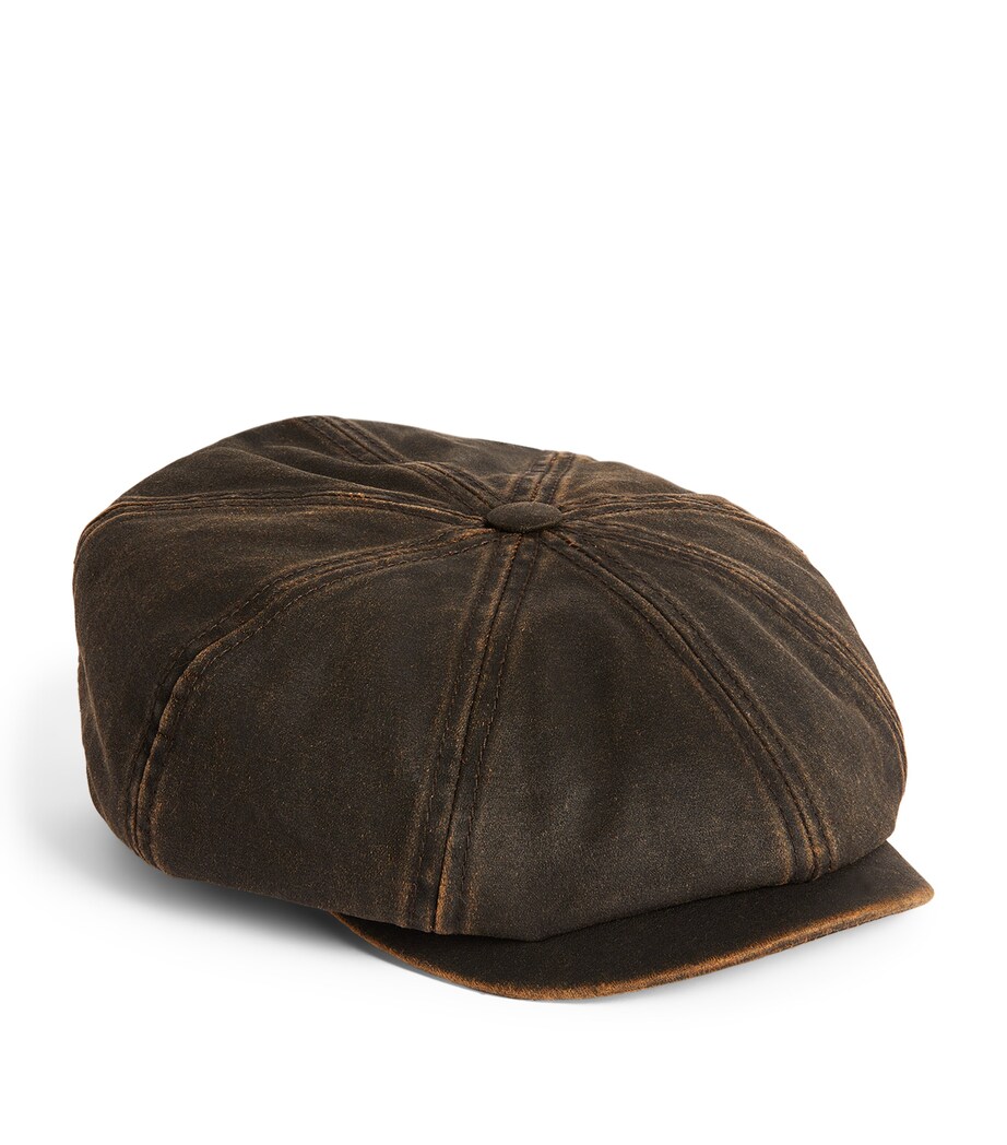 Waxed Hatteras Flat Cap 6 - BROWN Image 2