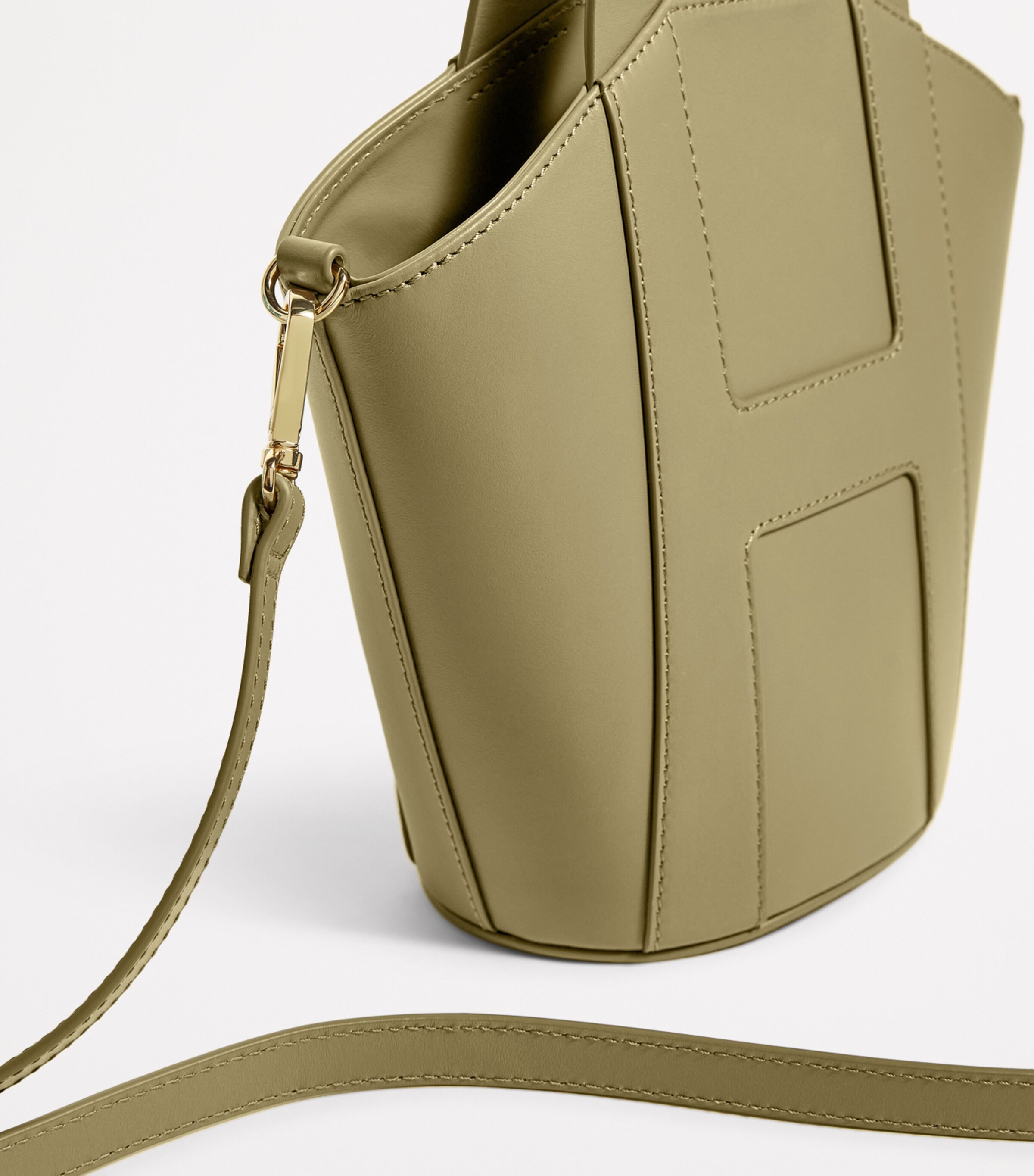 Harrods Grab Leather Tote Bag Olive Image 6