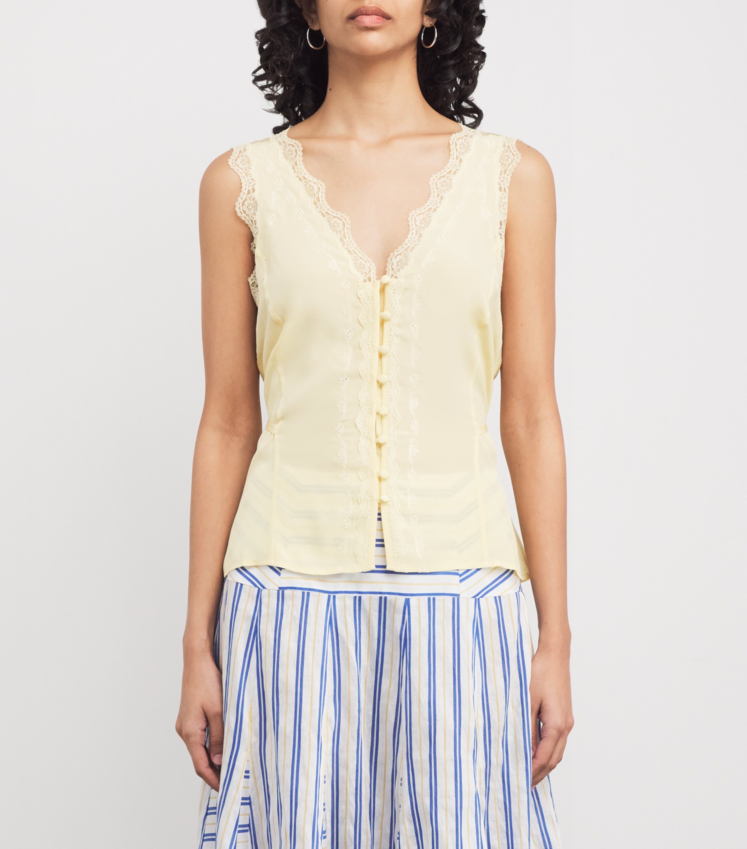 PAIGE Womens Silk Ancona Tank Top Apricot Dust Image 3