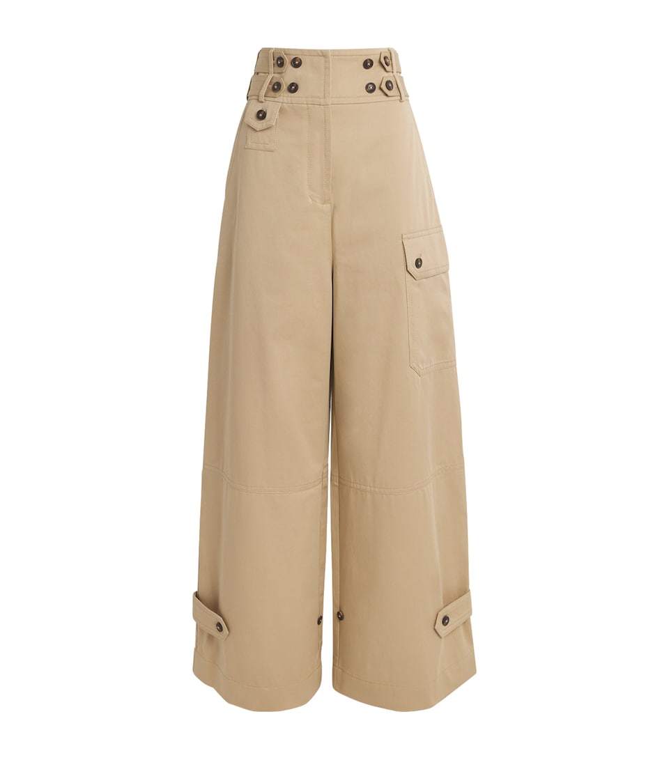 Zimmermann Cotton Rebellion Cargo Trousers Beg Beige