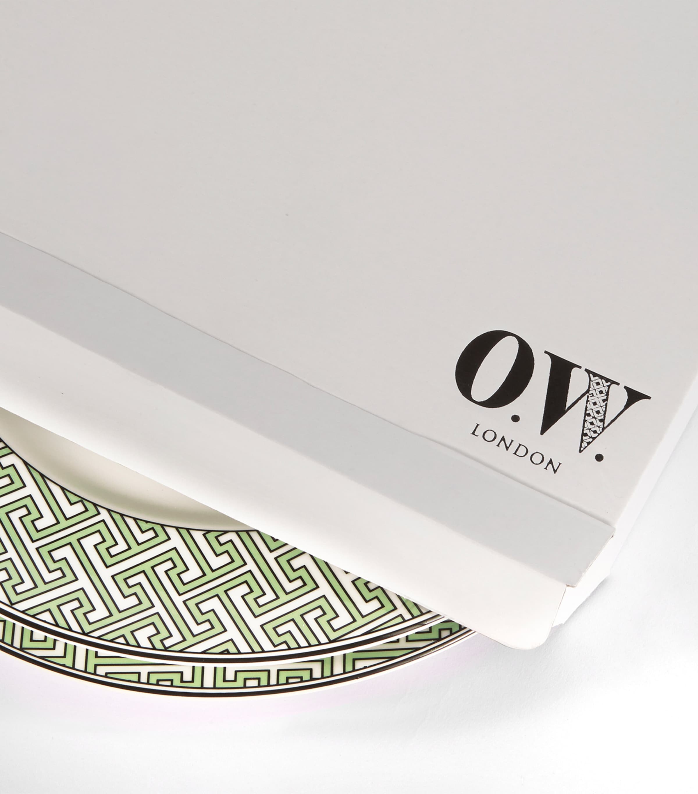 Set of 2 Maze Dinner Plates (26cm) GREEN Image 4