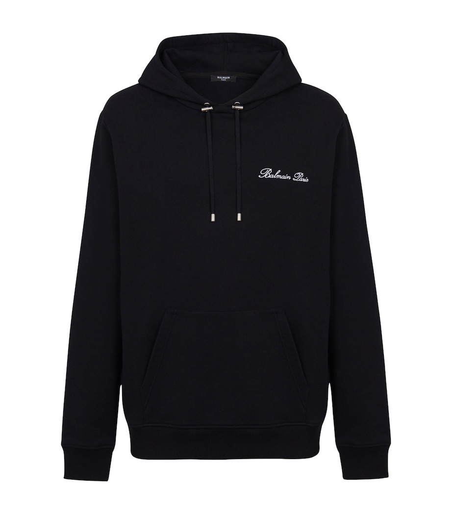 Cotton Signature Logo Hoodie EAB NOIR/BLANC Image 1