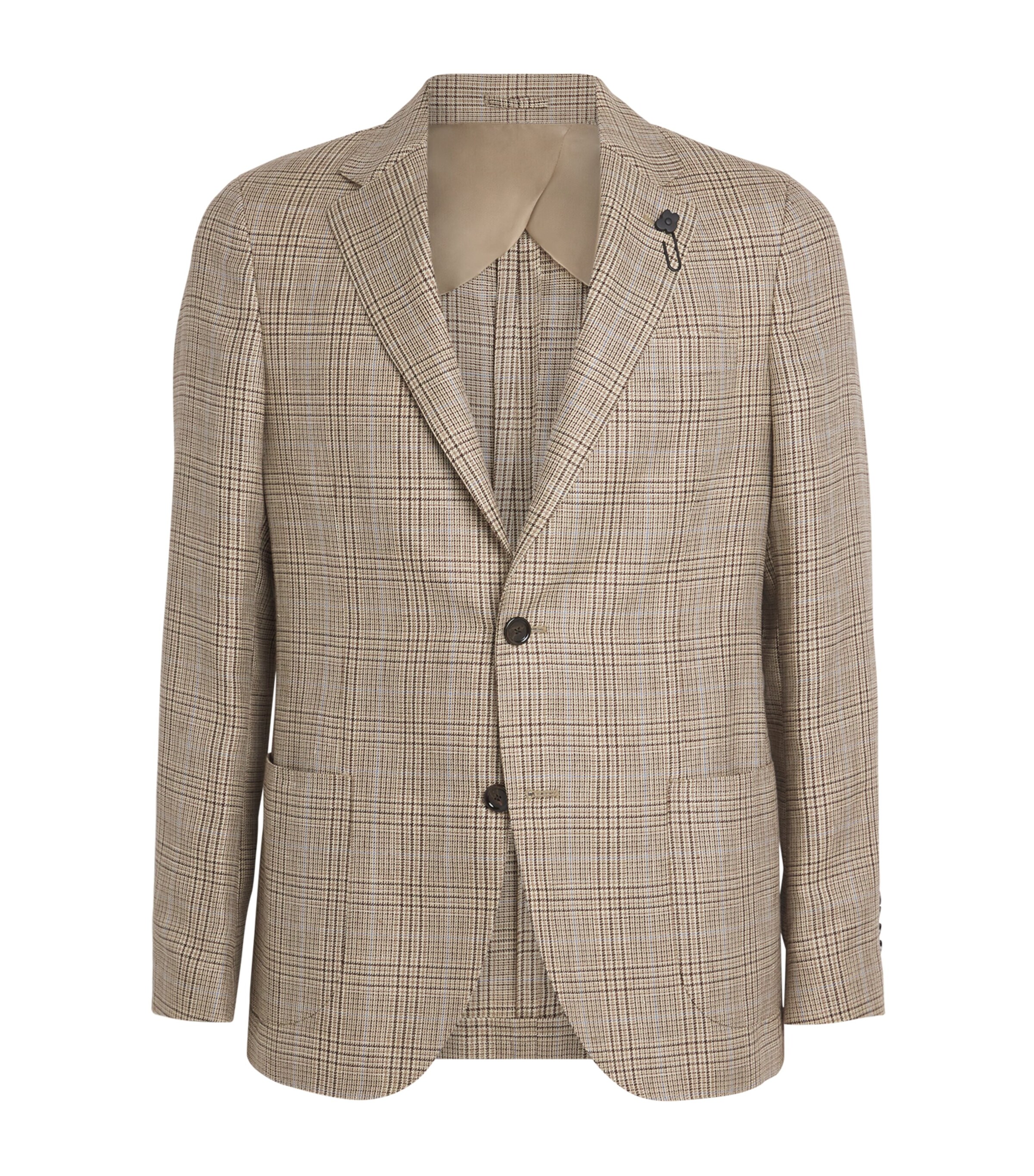 Lardini Mens Wool-Linen Iconic Drop 7 Blazer Image 1