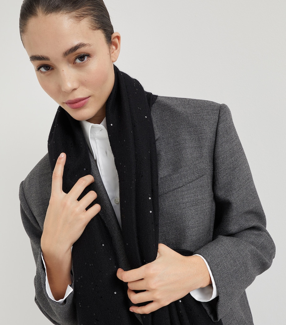 Cashmere-Silk Embellished Scarf C101 Image 3