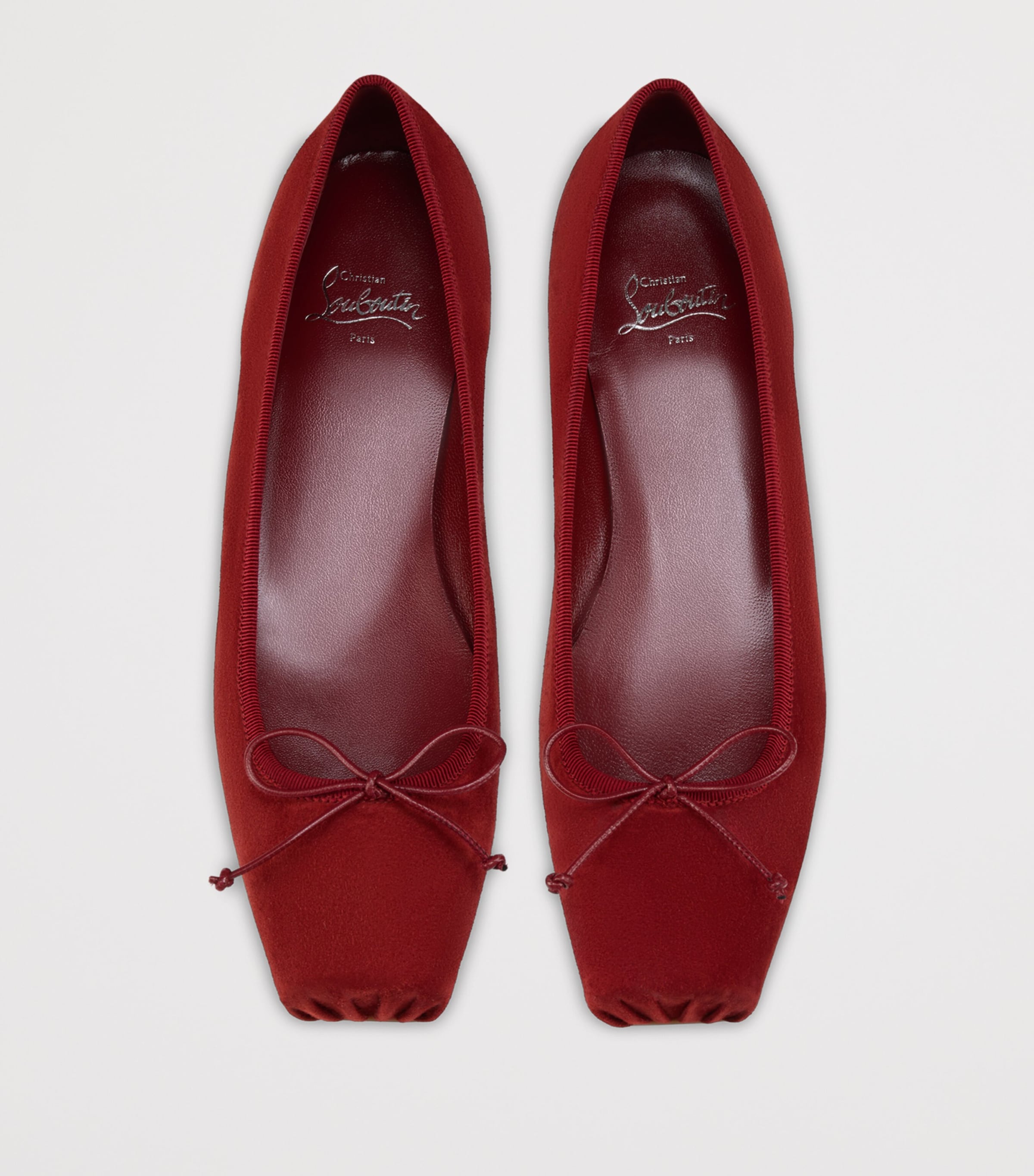 Christian Louboutin Womens Cassia Nodo Suede Ballet Flats Image 3