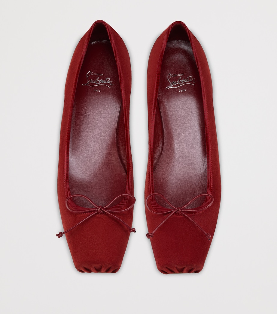 Christian Louboutin Womens Cassia Nodo Suede Ballet Flats Image 3