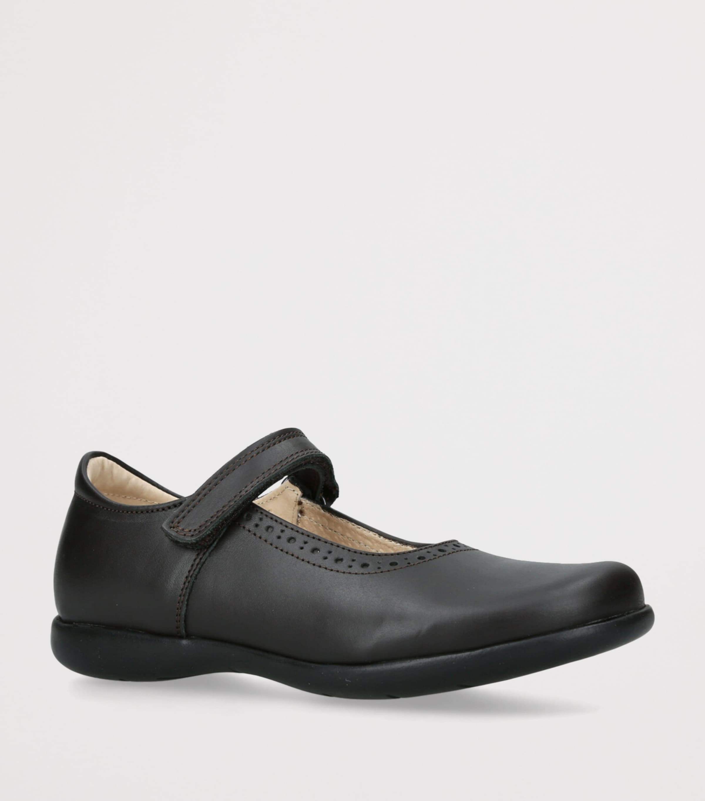 Leather Emma School Shoes DARK BROWN Image 3