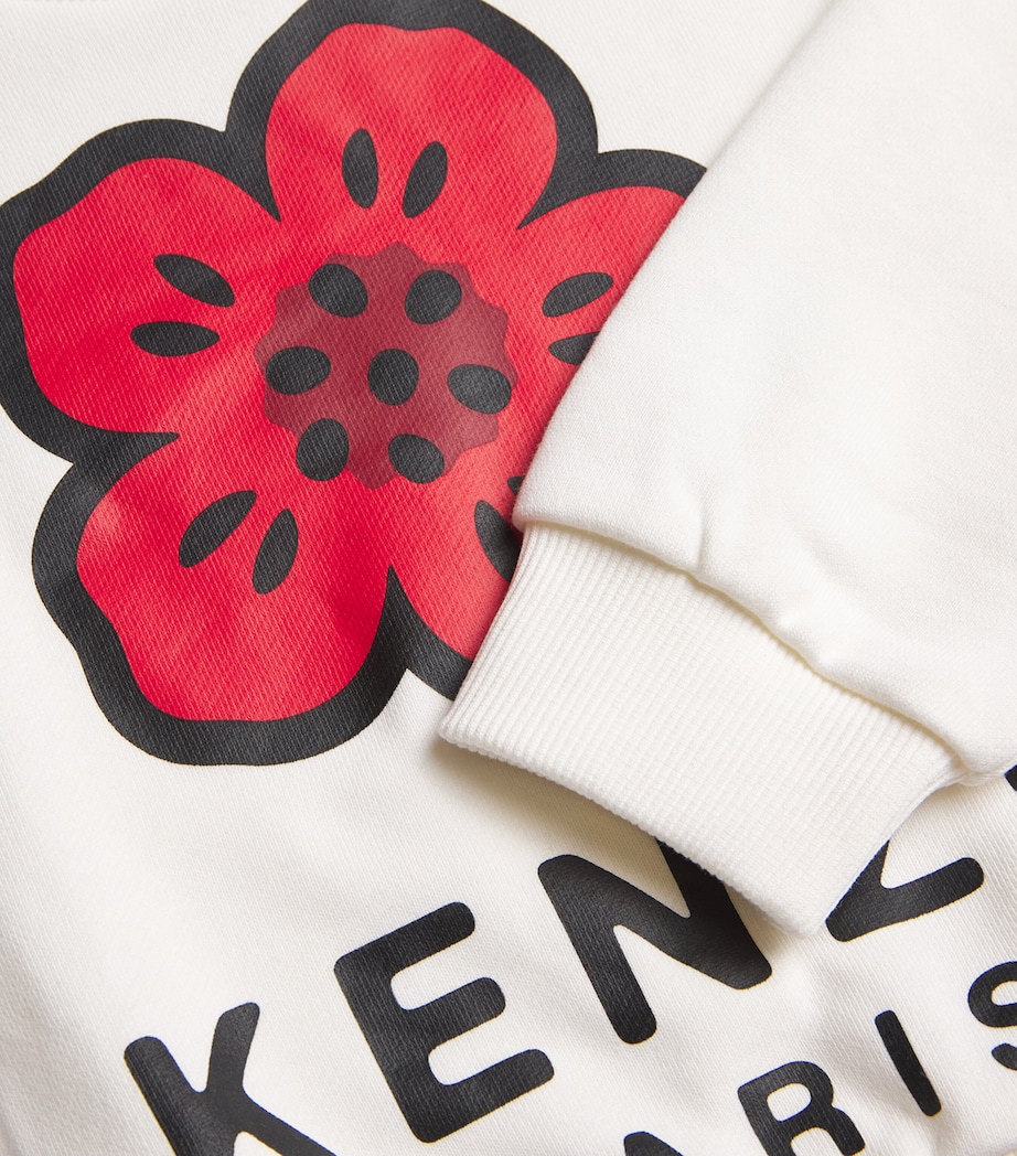 Kenzo Kids Cotton Flower Logo Sweatshirt (2-14 Years) Offwhite Image 3