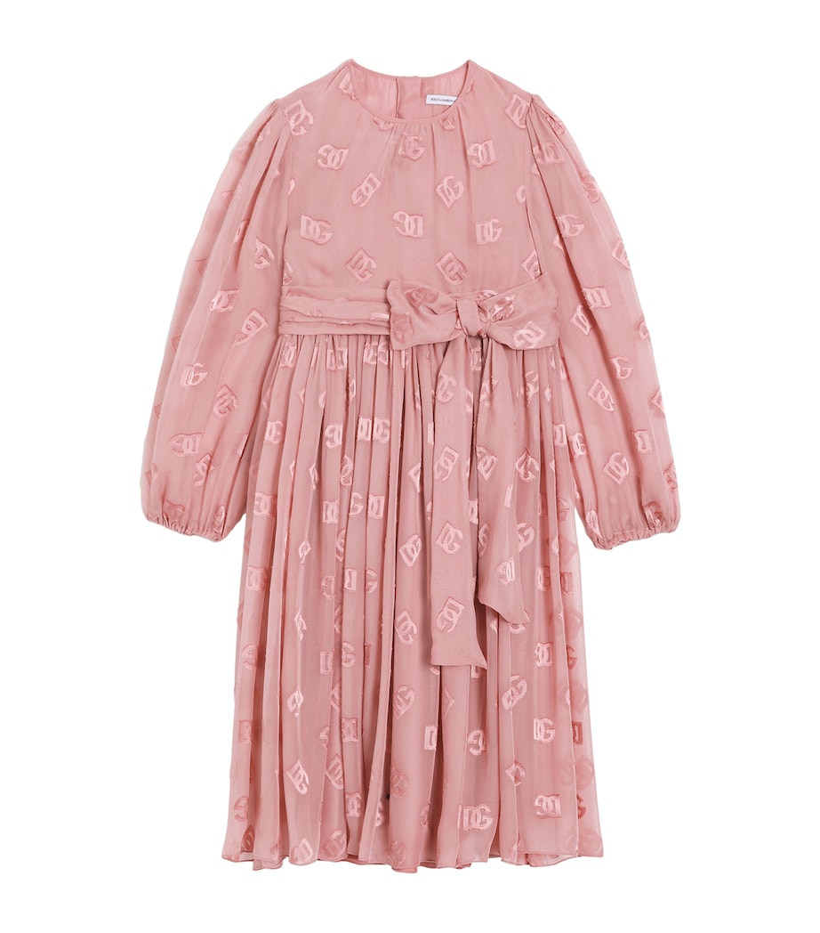 Satin DG Logo Dress (8-12+ Years) F0473-DARK PINK Image 1