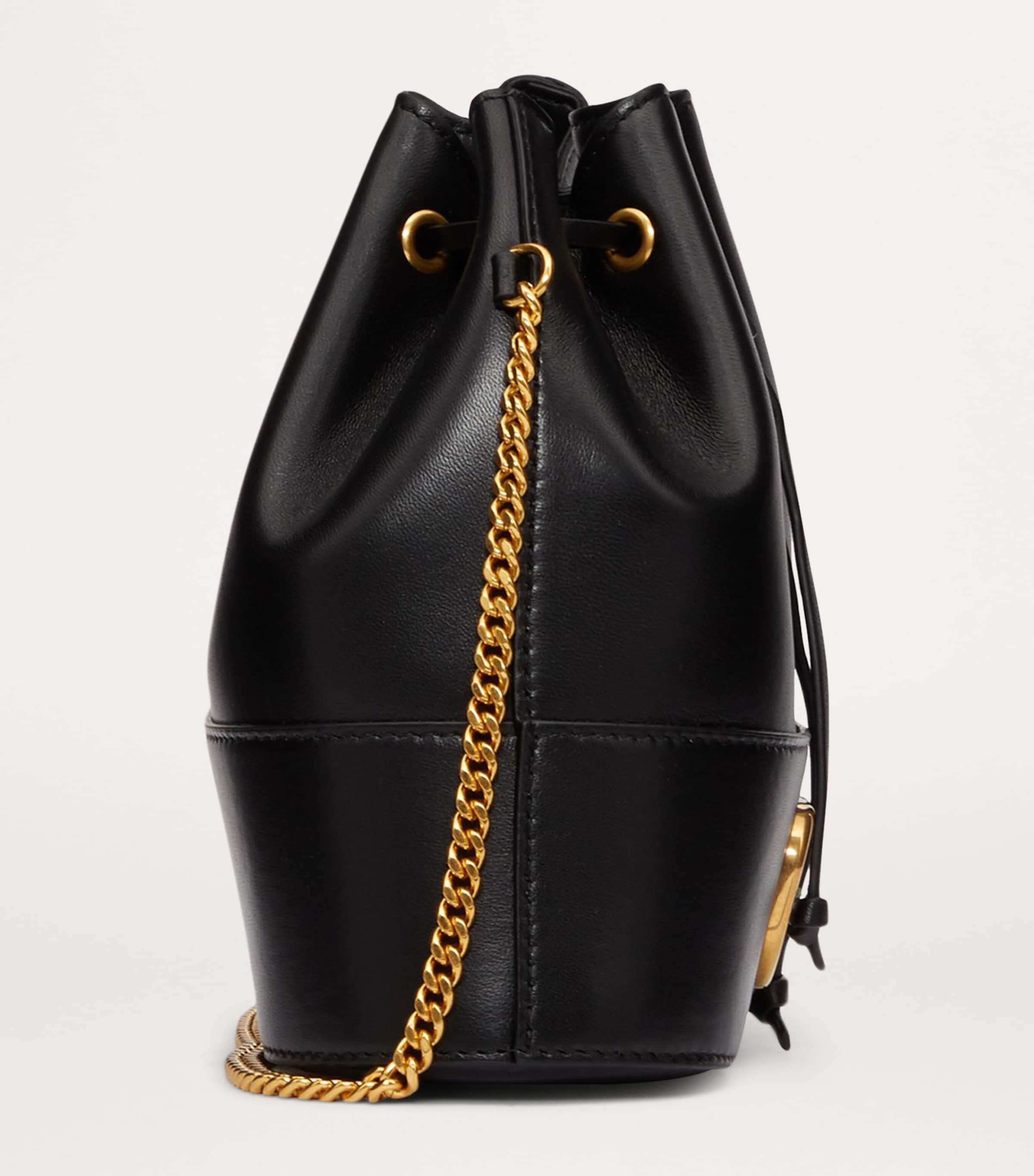Valentino Garavani Leather VLogo Bucket Bag | Harrods US