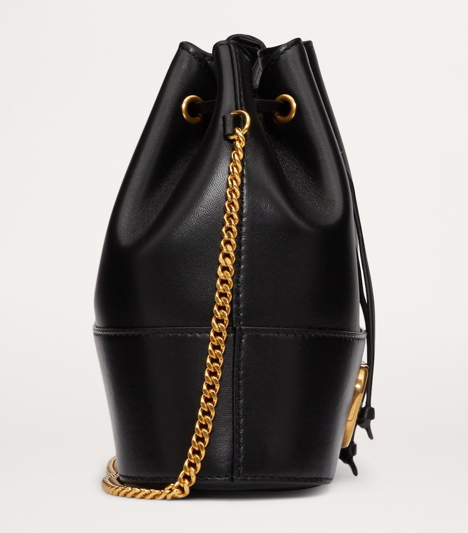 Leather VLogo Bucket Bag 0NO Image 4