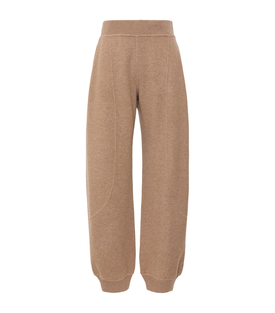 Max Mara Womens Virgin Wool-Cashmere Blend Sweatpants Beige Image 1