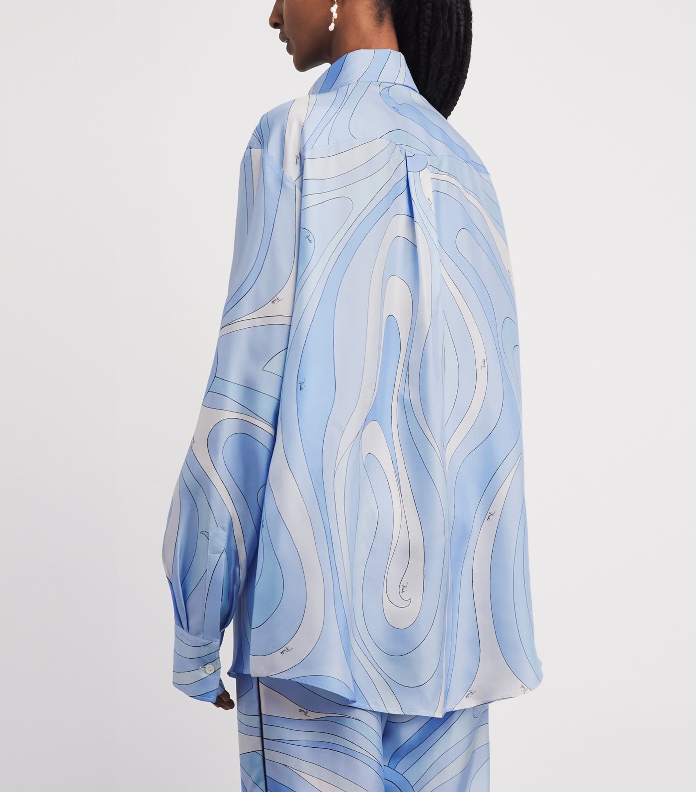 PUCCI Womens Silk Oversized Shirt Pale Image 5