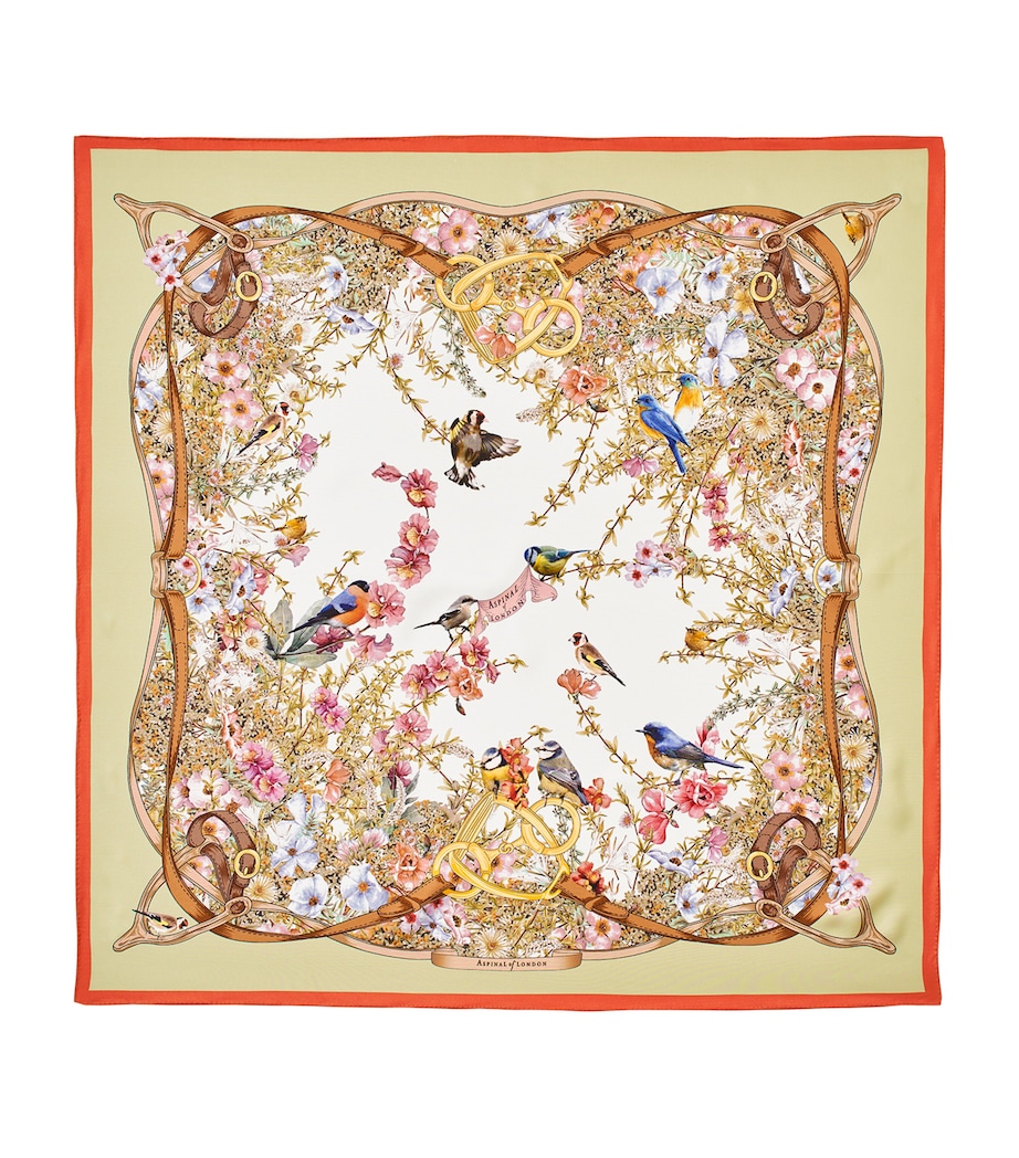 Silk Edwardian Garden Scarf CORAL Image 1