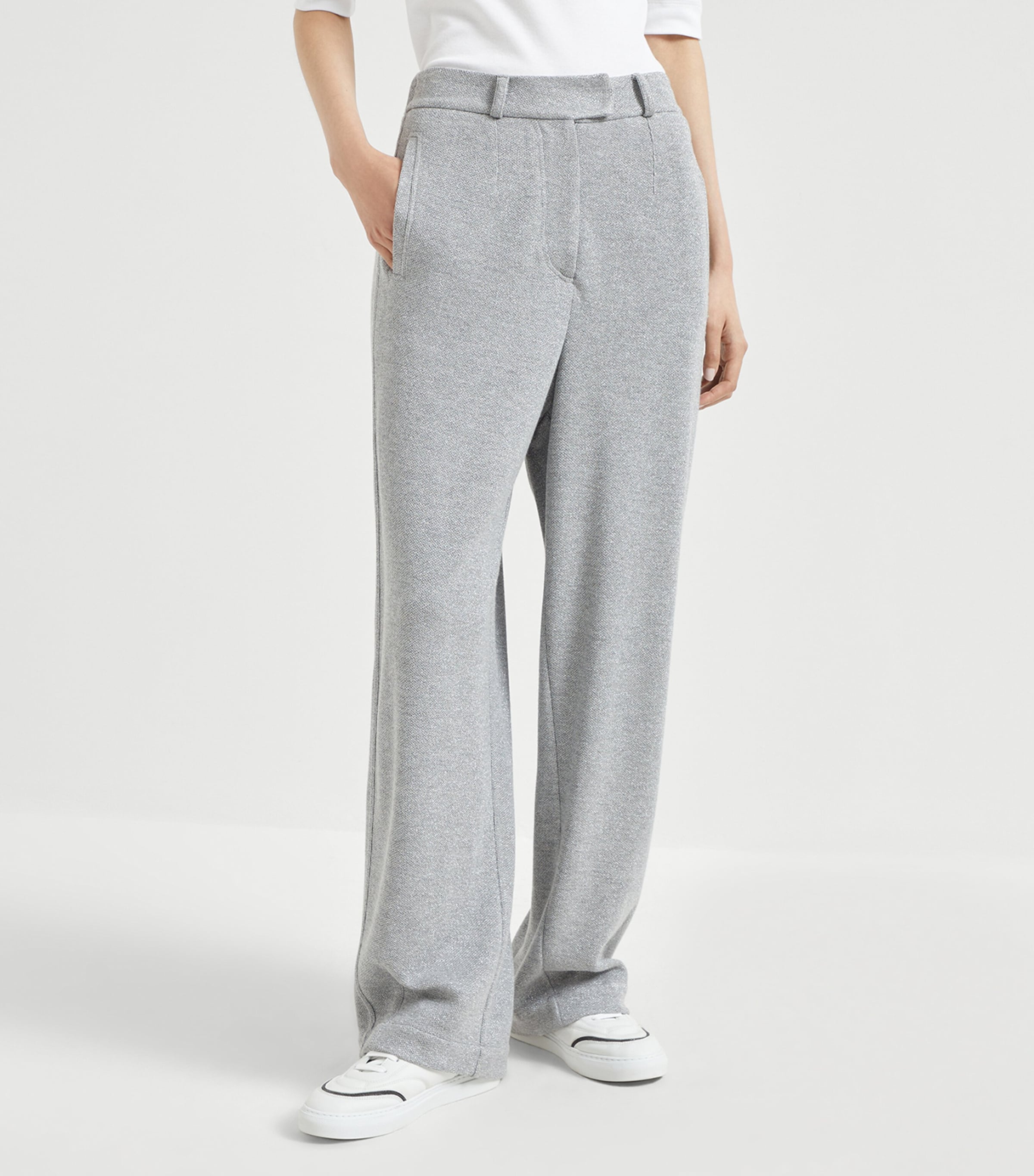 Sparkling Piqué Wide-Leg Trousers C4527 Image 2