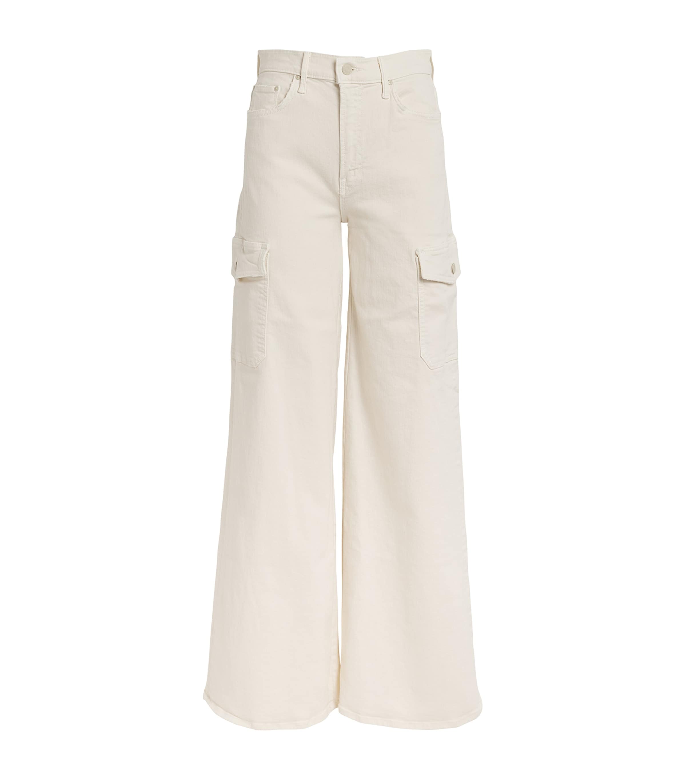 Shop Mother The Undercover Sneak High-rise Cargo Jeans In White