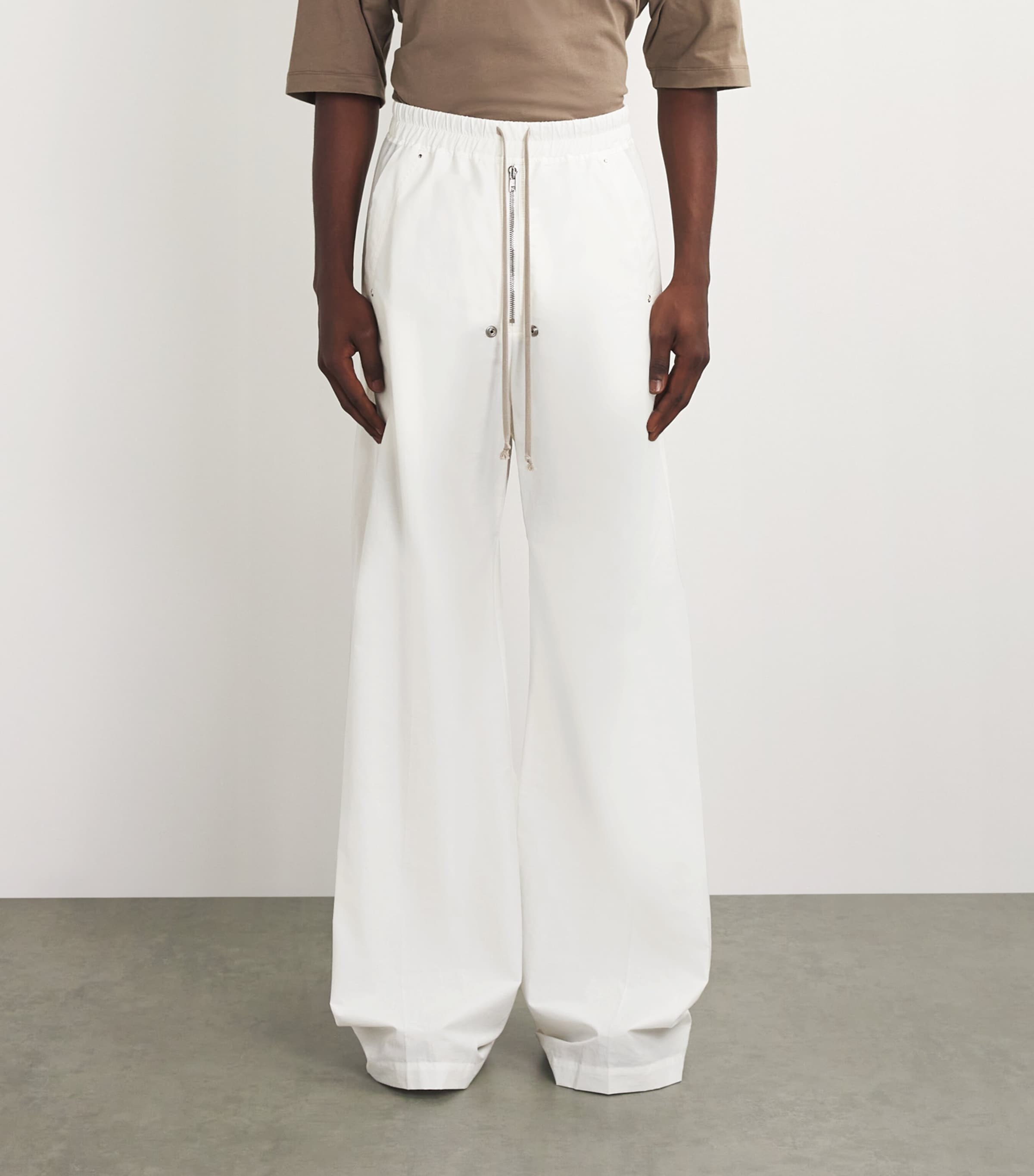 Rick Owens Ivory x Moncler Wide-Leg Bella Trousers | Harrods UK