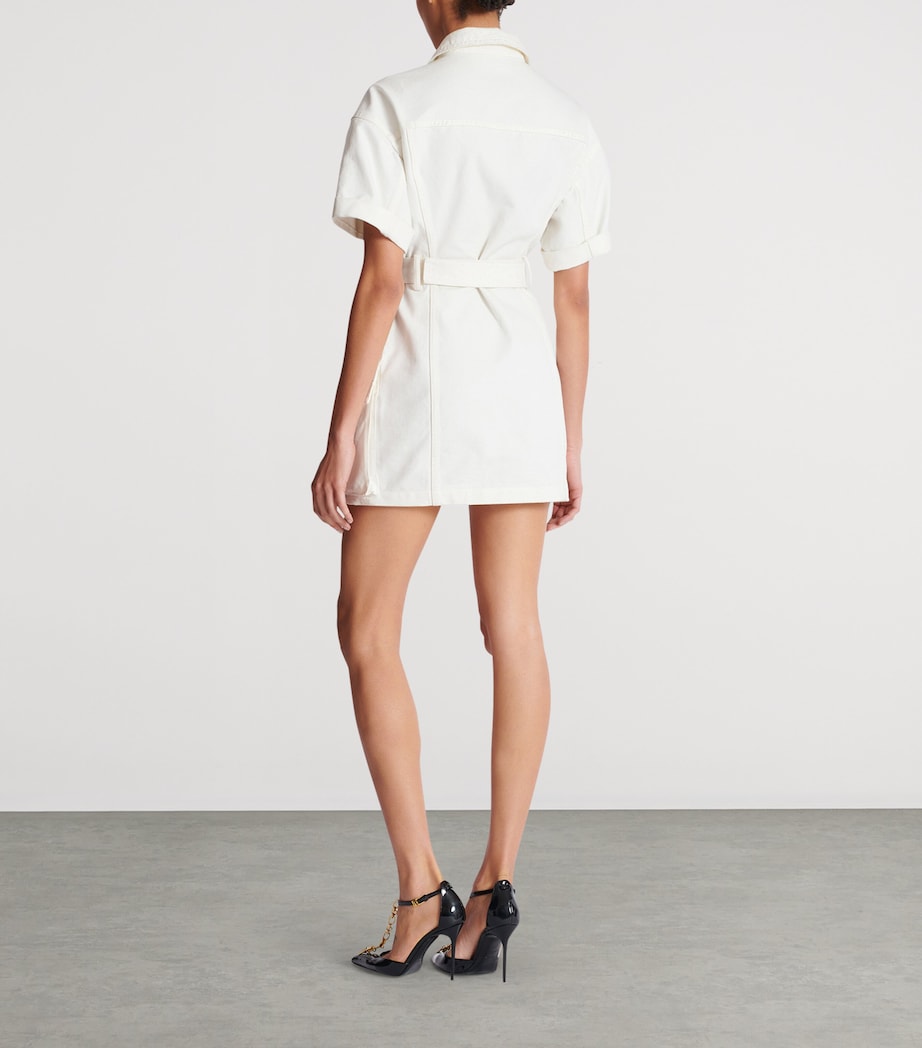 Cotton Belted Mini Dress 0FC BLANC CASS?? Image 4