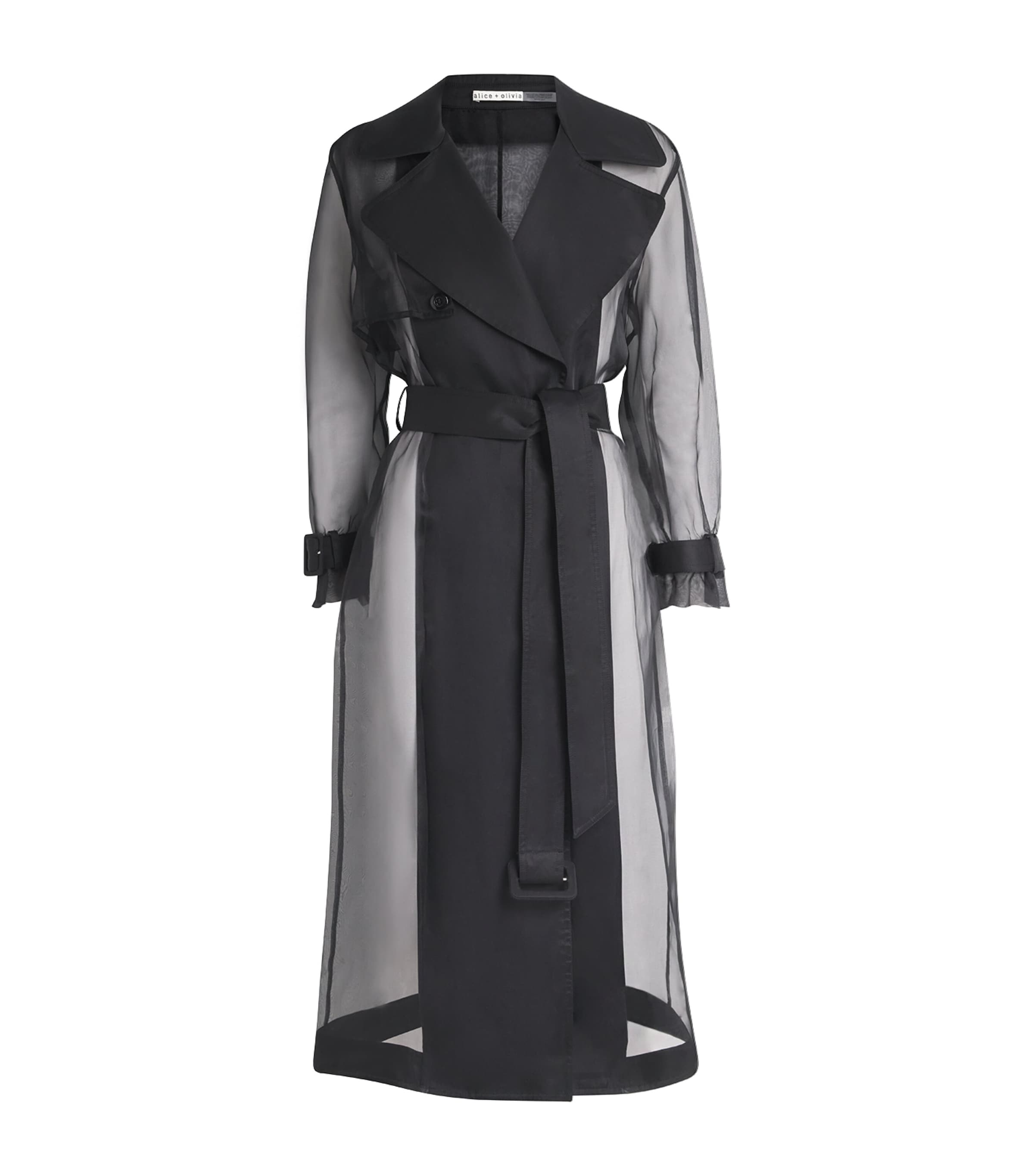 Alice And Olivia Alice+olivia Sheer Silvia Trench Coat In Black