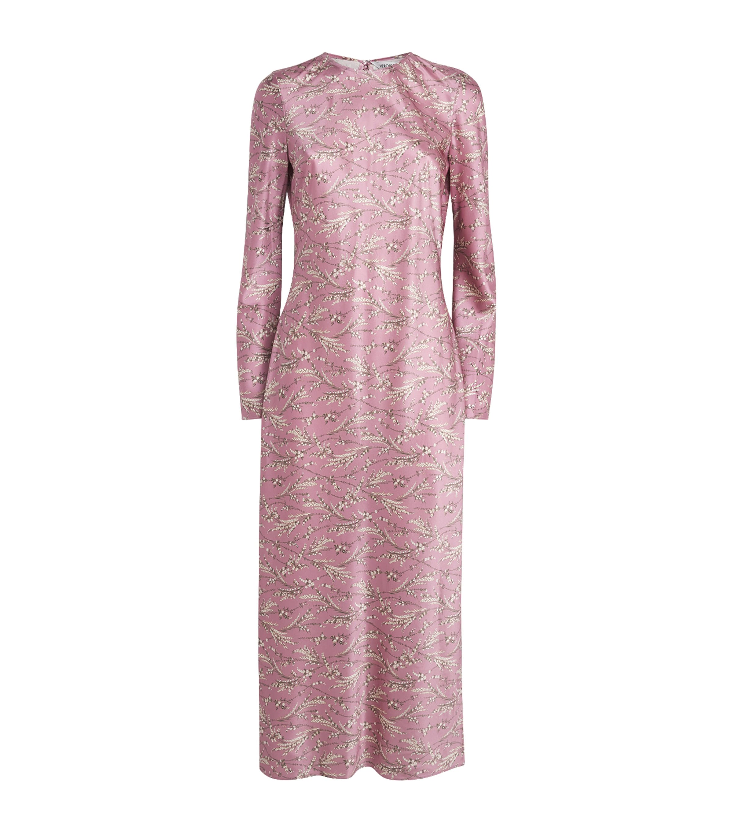 Veronica Beard Womens Silk-Blend Floral Gemma Midi Dress Hze Mlti Image 1