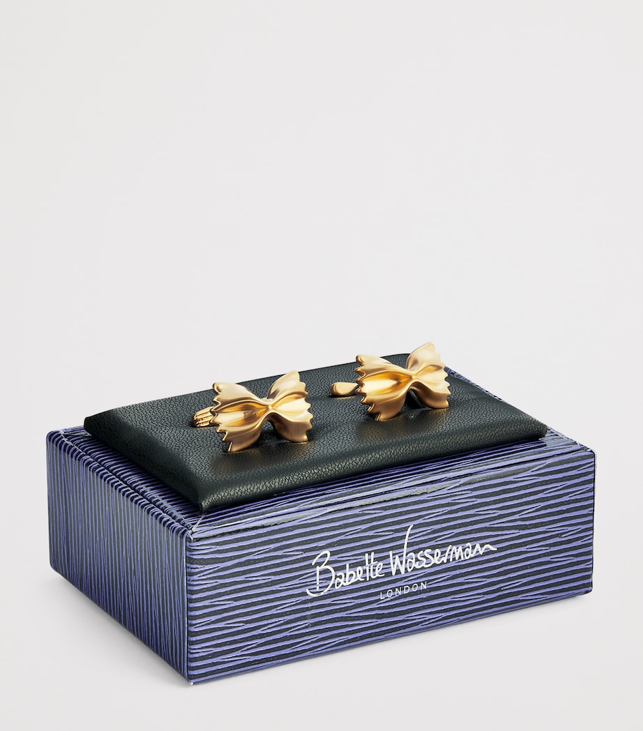 Babette Wasserman Gold-Plated Farfalle Cufflinks Yellow Gold Image 3