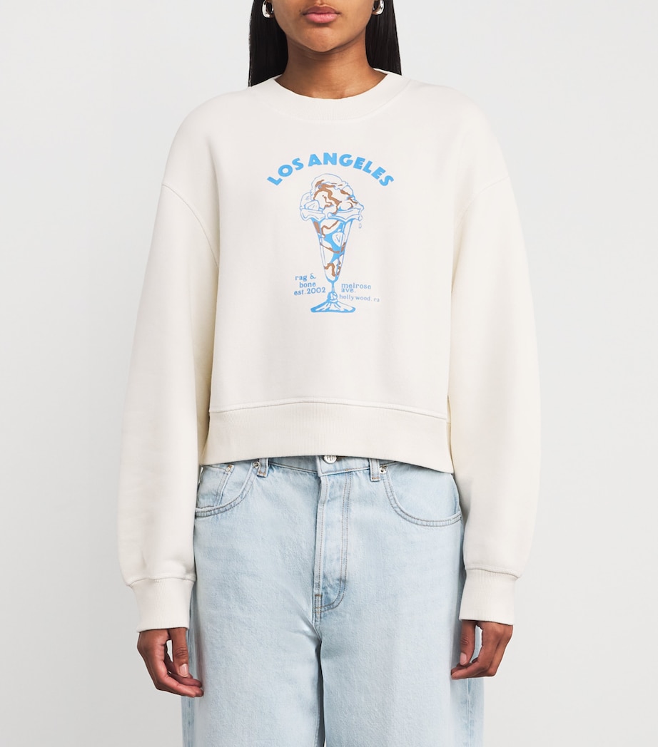 Cotton-Blend Printed Sweatshirt CHALK Image 3