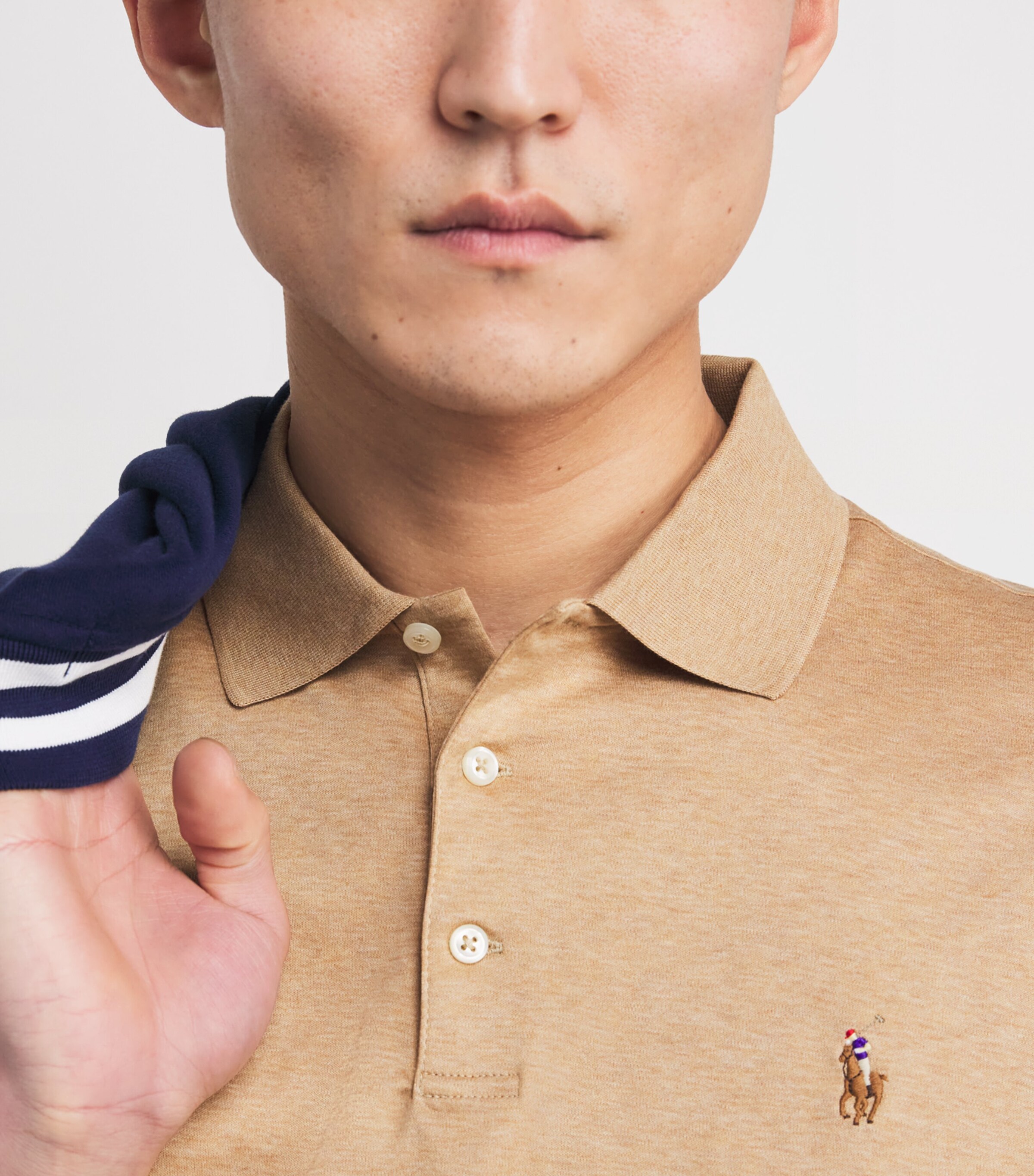 Polo Ralph Lauren Mens Pima Cotton Polo Shirt Camel Image 6