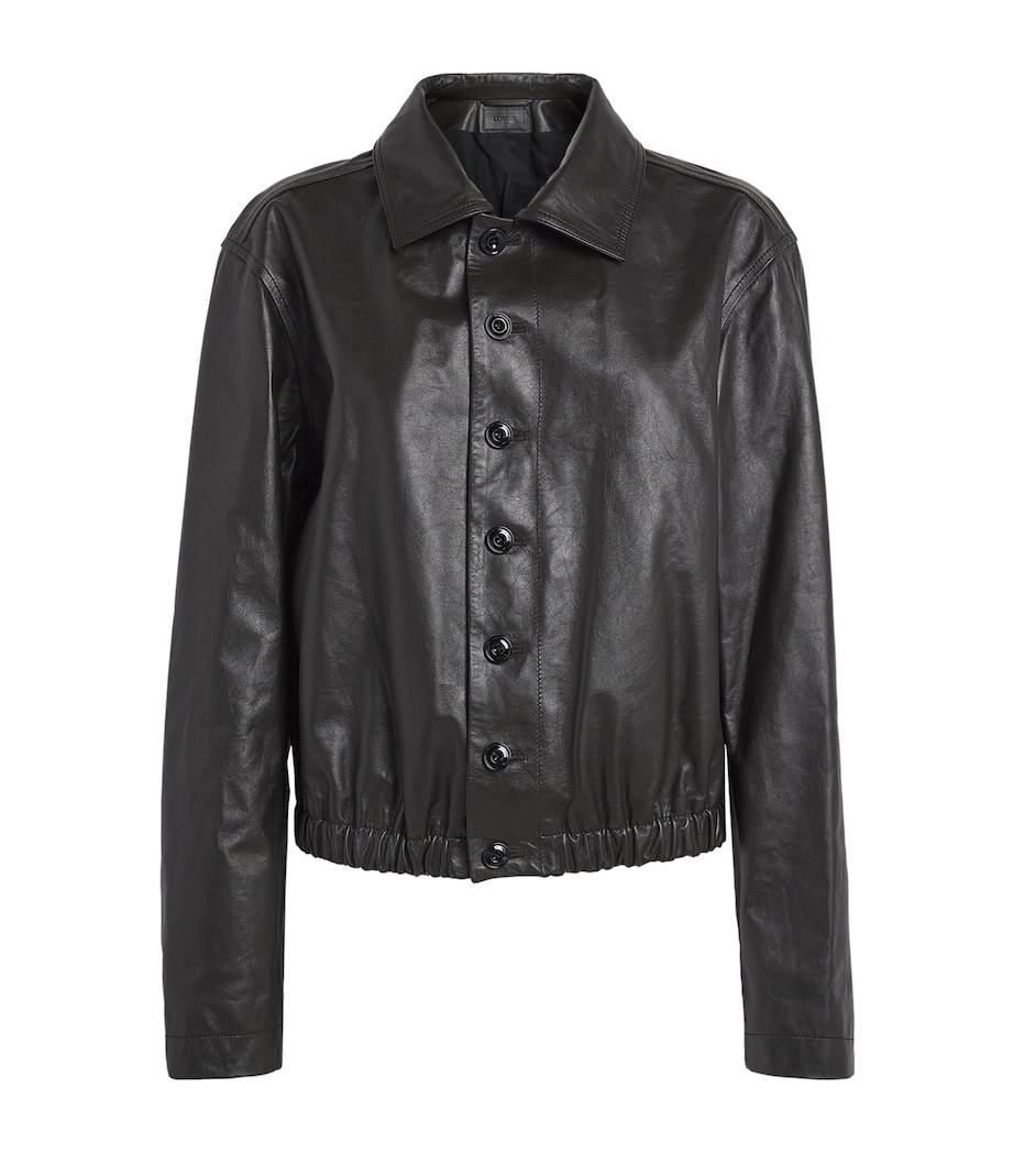 Lemaire Womens Soft Leather Blouson Jacket Dark Espresso Image 1