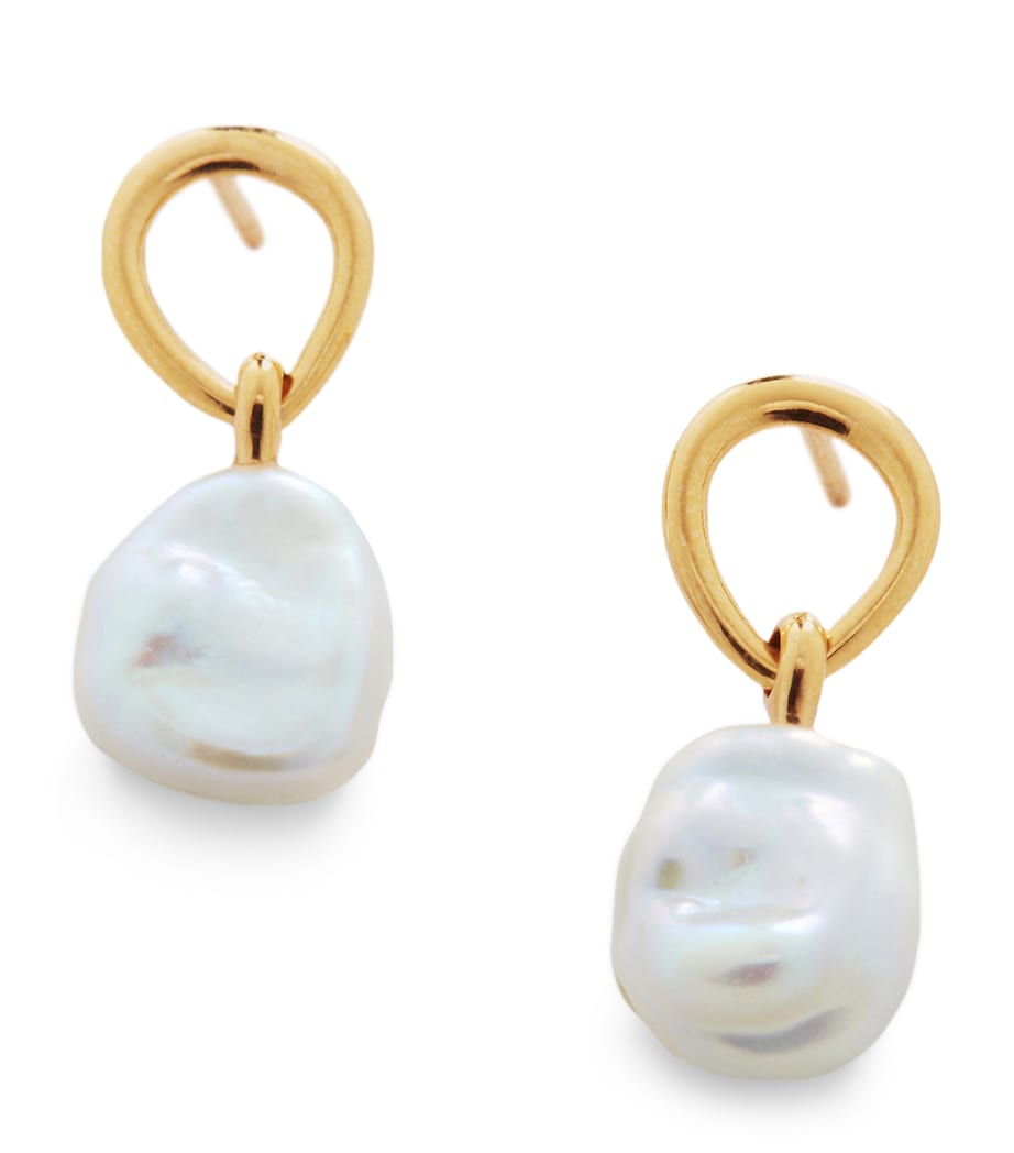 Gold Vermeil and Keshi Pearl Nura Drop Earrings 18K GOLD VERMEIL Image 1