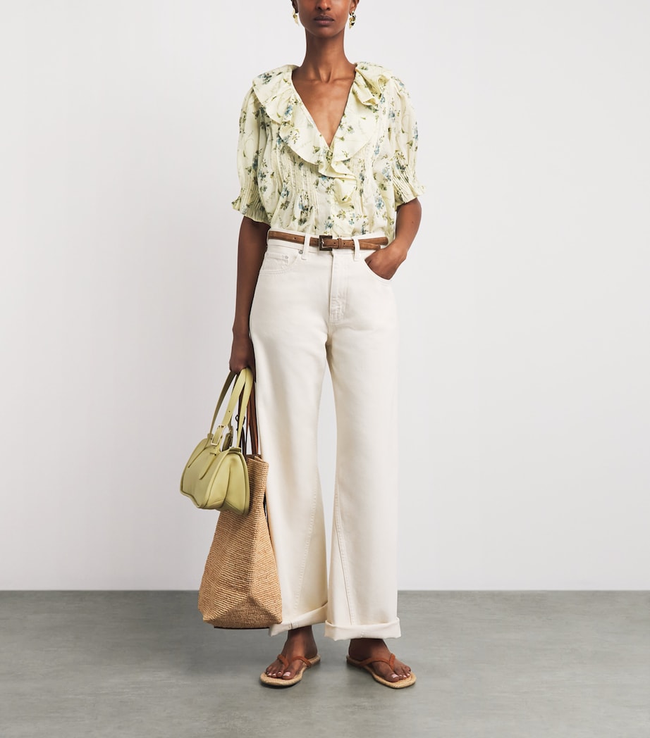 DÔEN Womens Organic Cotton Henri Blouse Sunshine Prairie Rse Image 2