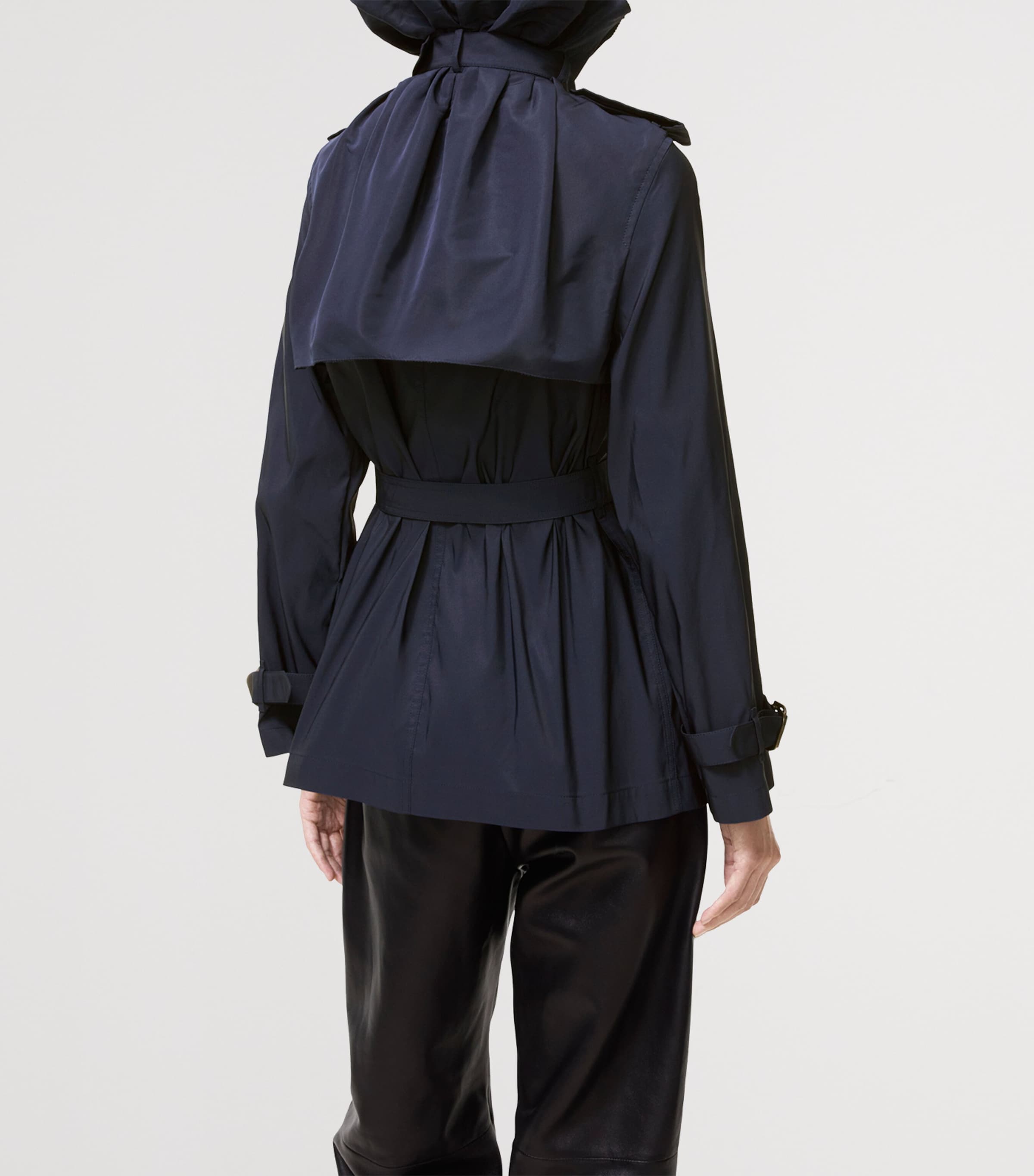 Burberry Womens Faille Clare Trench Coat Dark Ink Blue Image 5