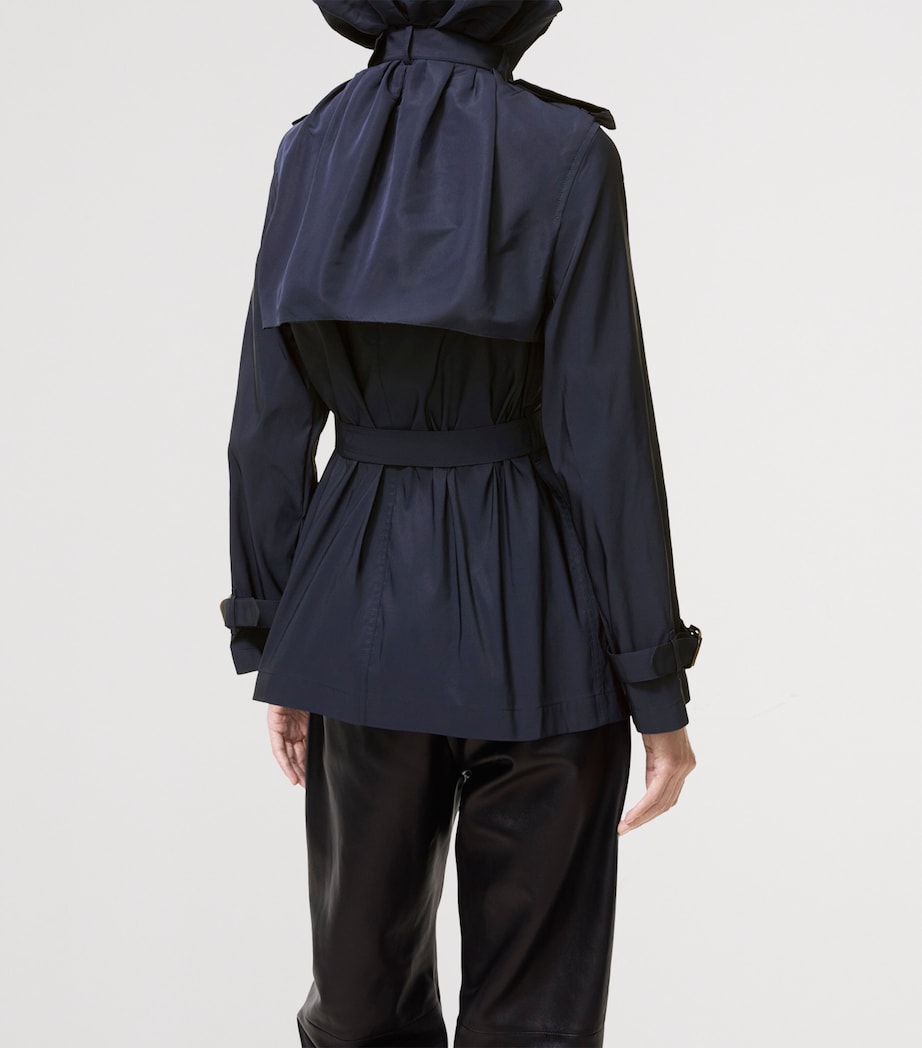 Burberry Womens Faille Clare Trench Coat Dark Ink Blue Image 5