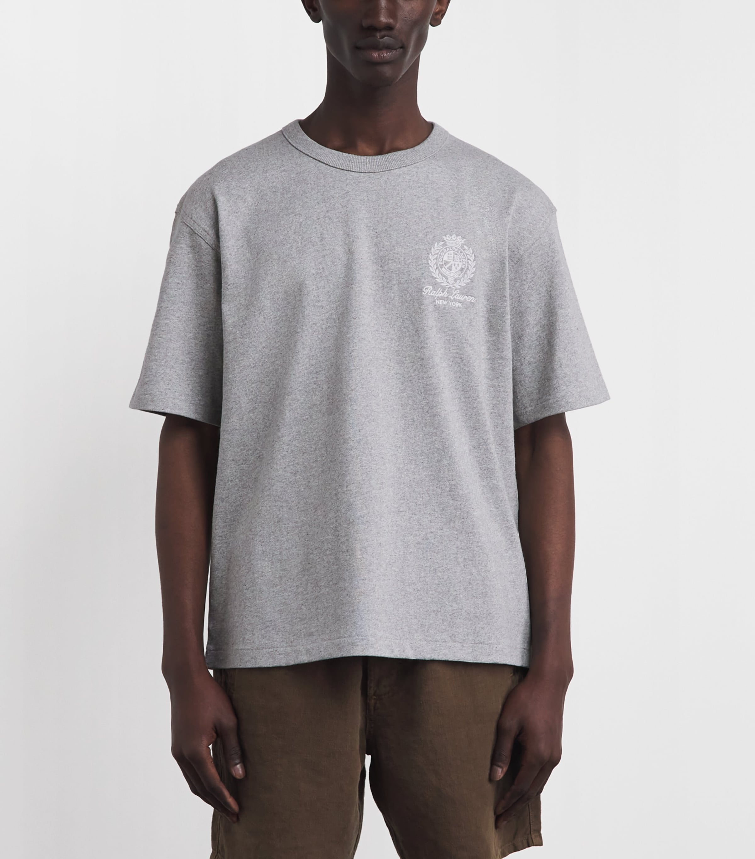 Polo Ralph Lauren Mens Cotton Logo Crest T-Shirt Andover Heather Image 4