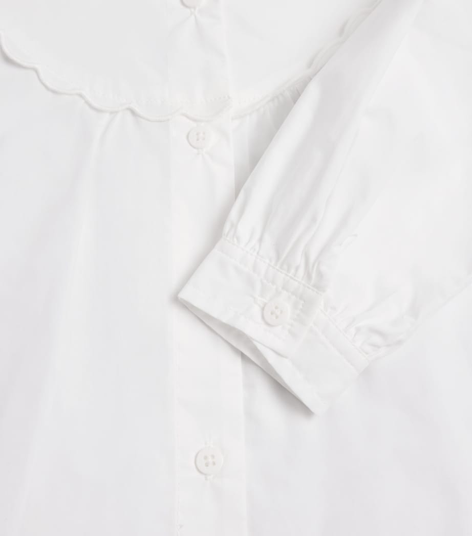 Cotton Scalloped Shirt (3-14+ Years) 100WHITE Image 3