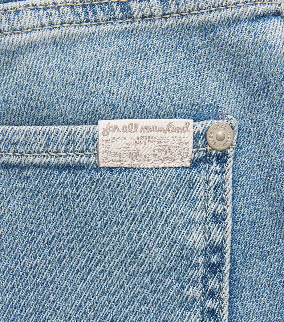 7 For All Mankind Womens Calie Mid-Rise Straight Jeans Aquashade Image 6