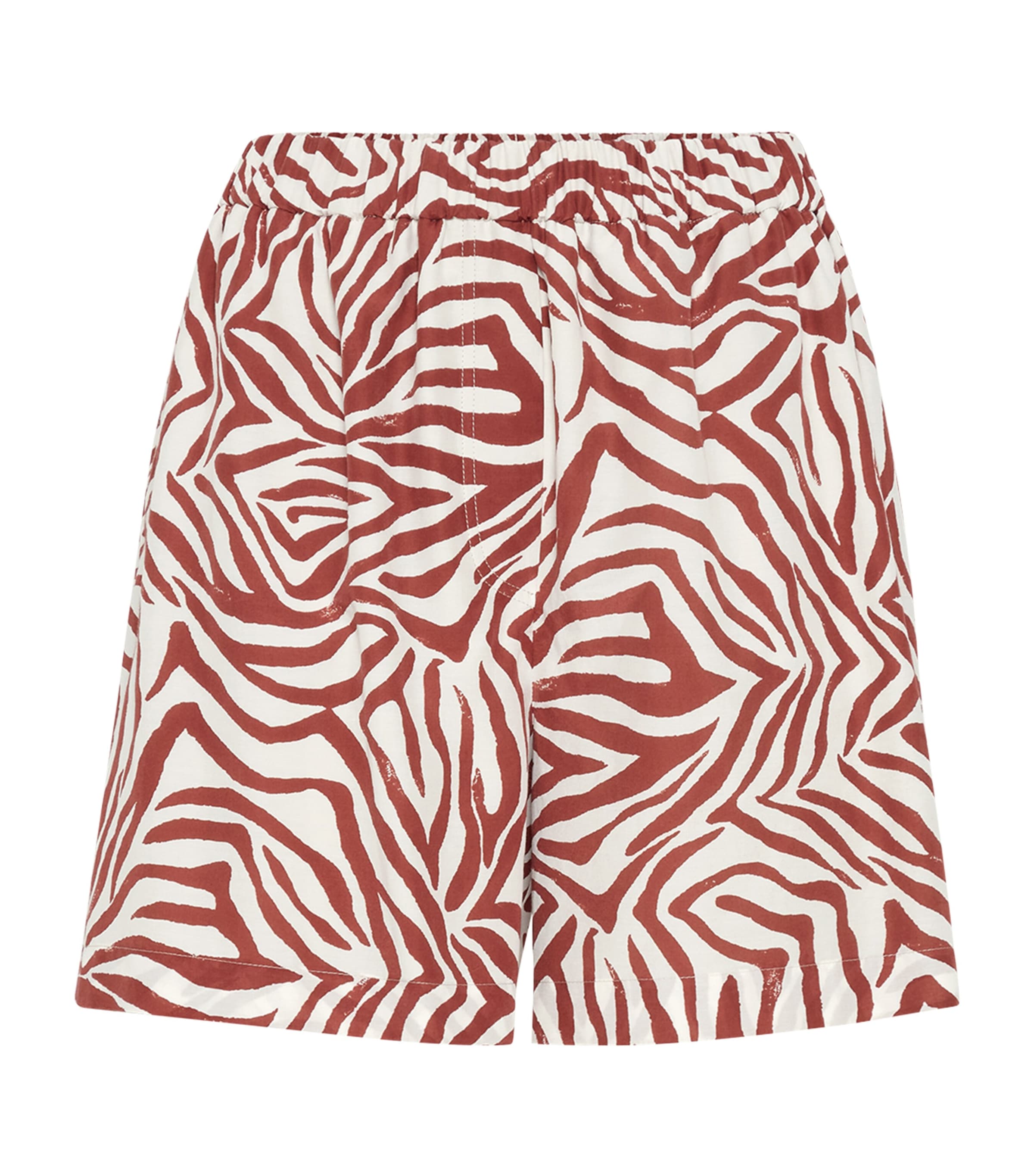 Brunello Cucinelli Zebra Patterned Shorts In White