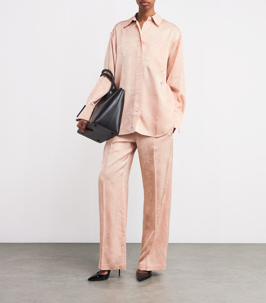 Satin Jacquard Pyjama-Style Shirt APRICOT / BLUSH Image 2