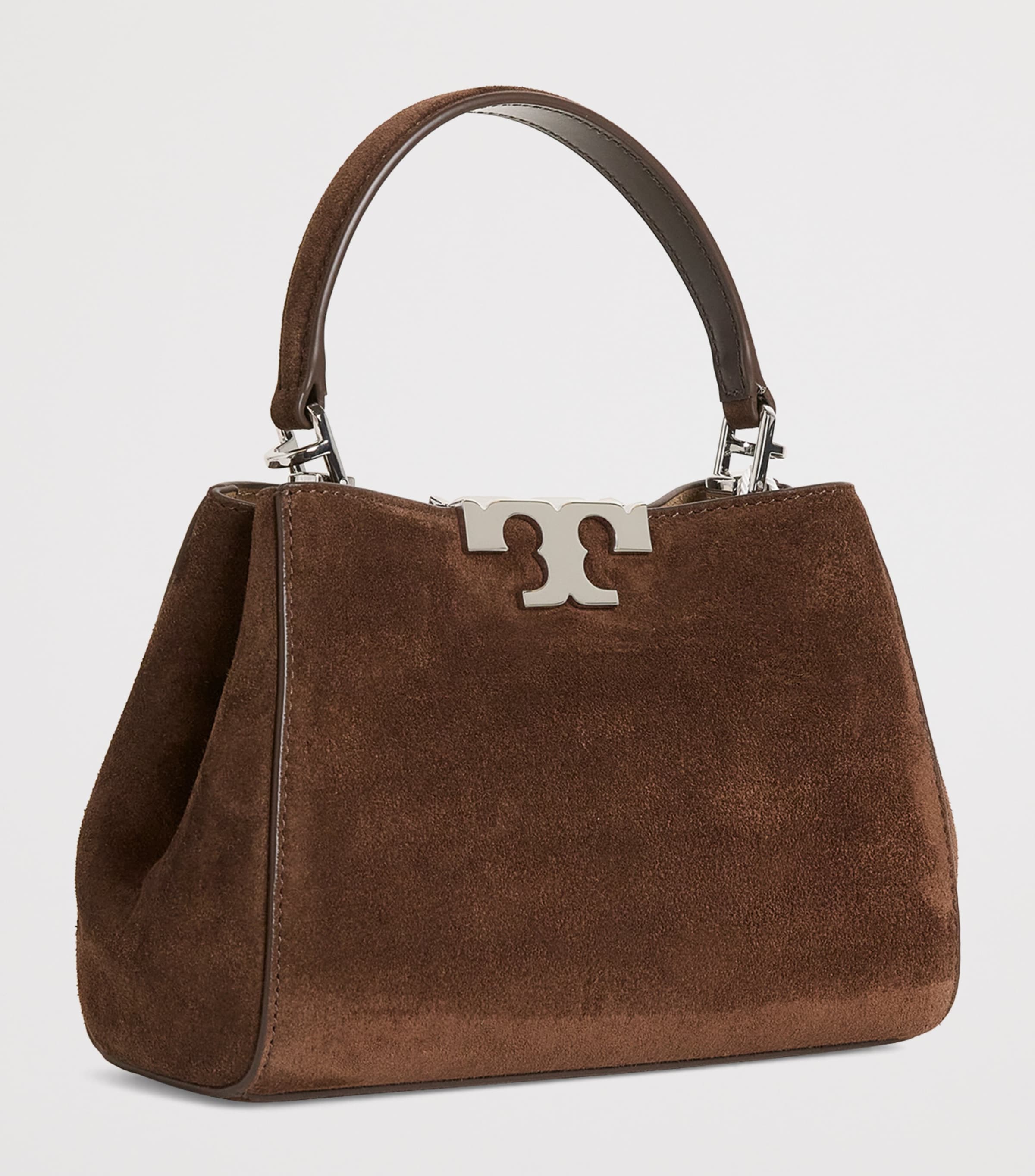 Mini Suede Eleanor Top-Handle Bag DARK COCOA Image 3